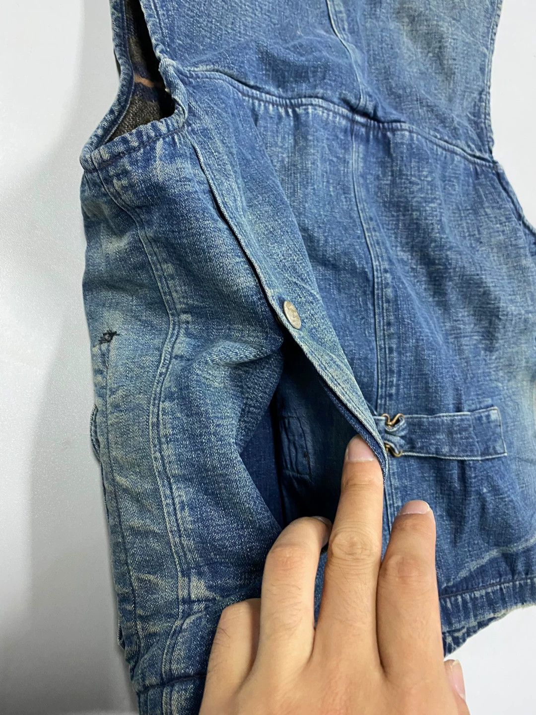 RRL Ralph Lauren vintage rrl denim vest with heavy washing Size US XS / EU 42 / 0 - 8 Thumbnail