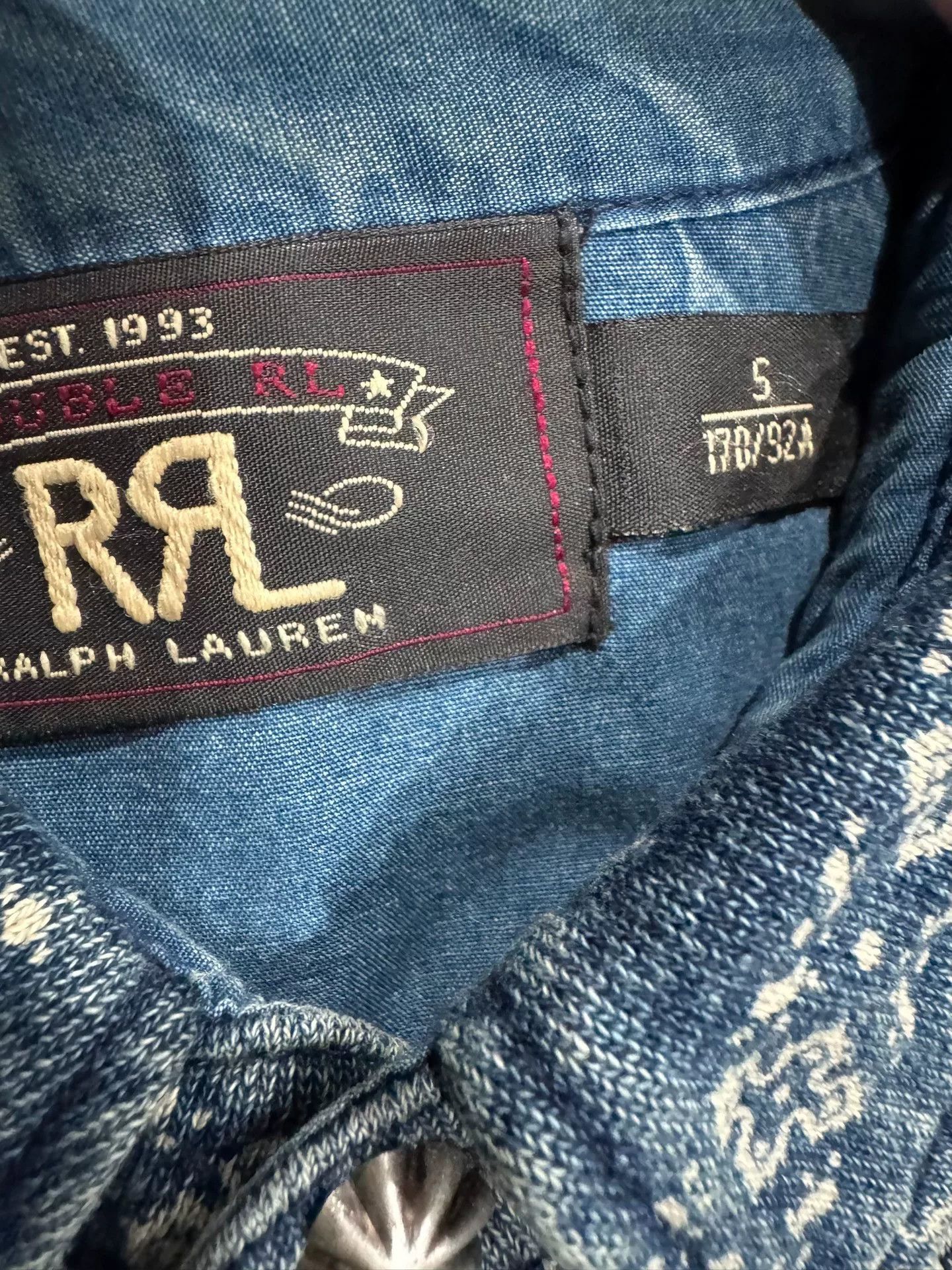 RRL Ralph Lauren Ralph Lauren Double RL Denim Shirt Size US S / EU 44-46 / 1 - 2 Thumbnail