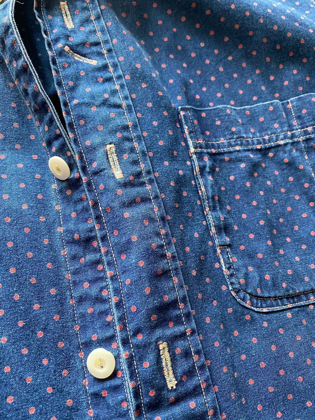 RRL Ralph Lauren vintage rrl blue dyed button-up shirt Size US XS / EU 42 / 0 - 2 Thumbnail