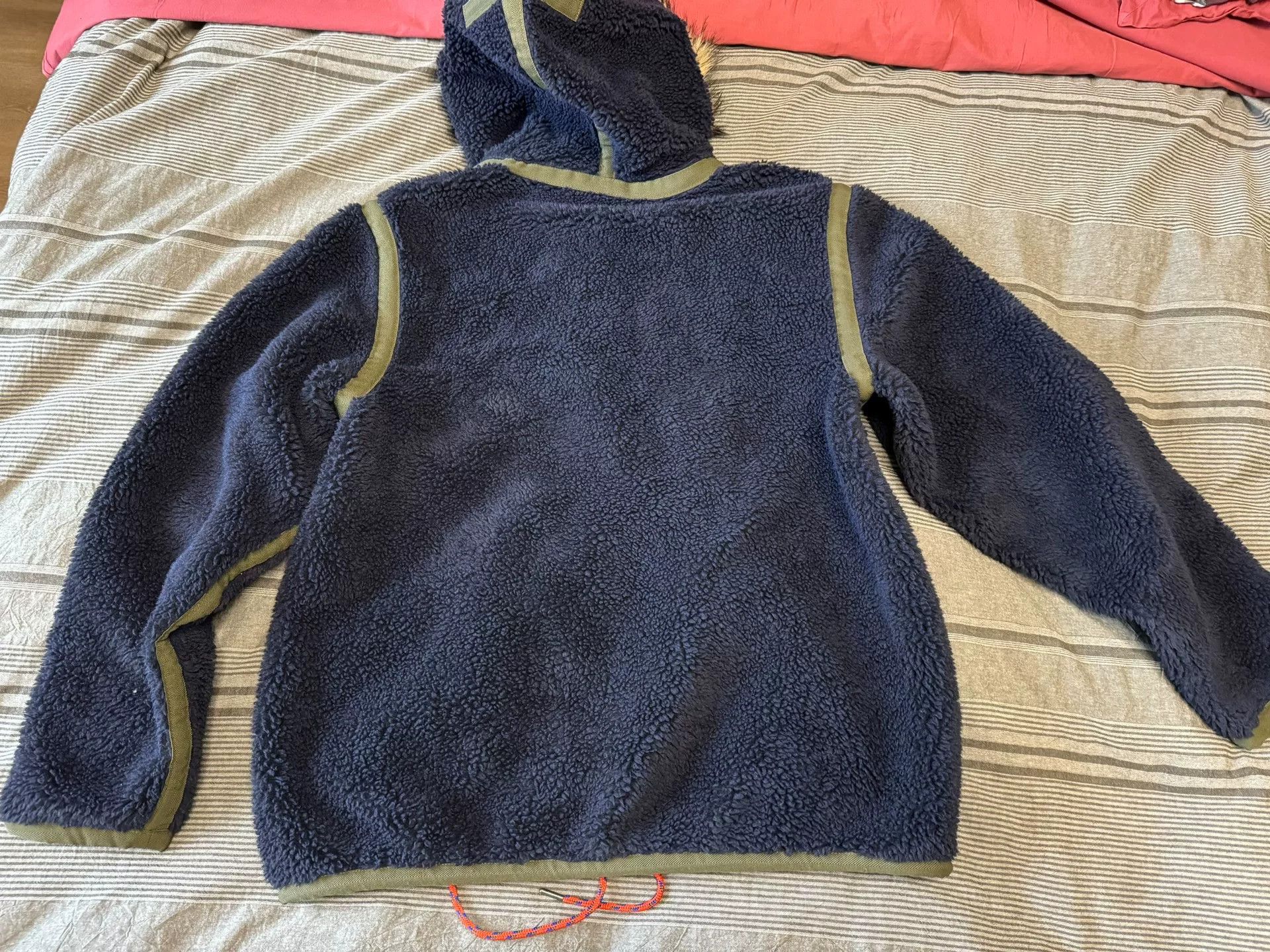 RRL Ralph Lauren cozy navy fleece pullover with hood Size US M / EU 48-50 / 2 - 7 Thumbnail