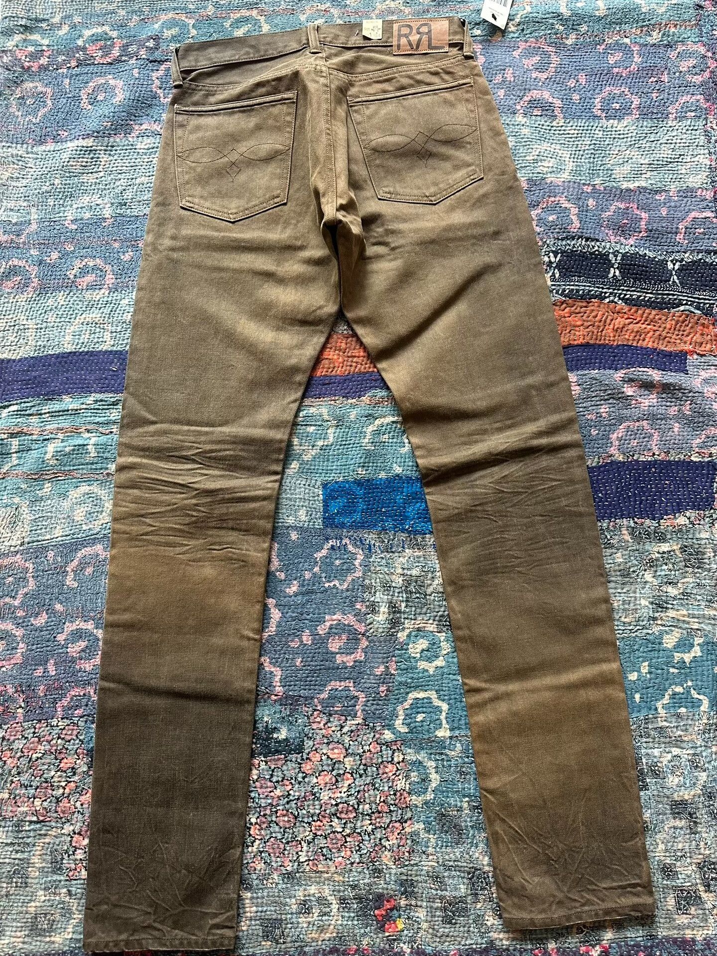 RRL Ralph Lauren rrl mud dye bag flower denim pants Size US 31 - 2 Thumbnail