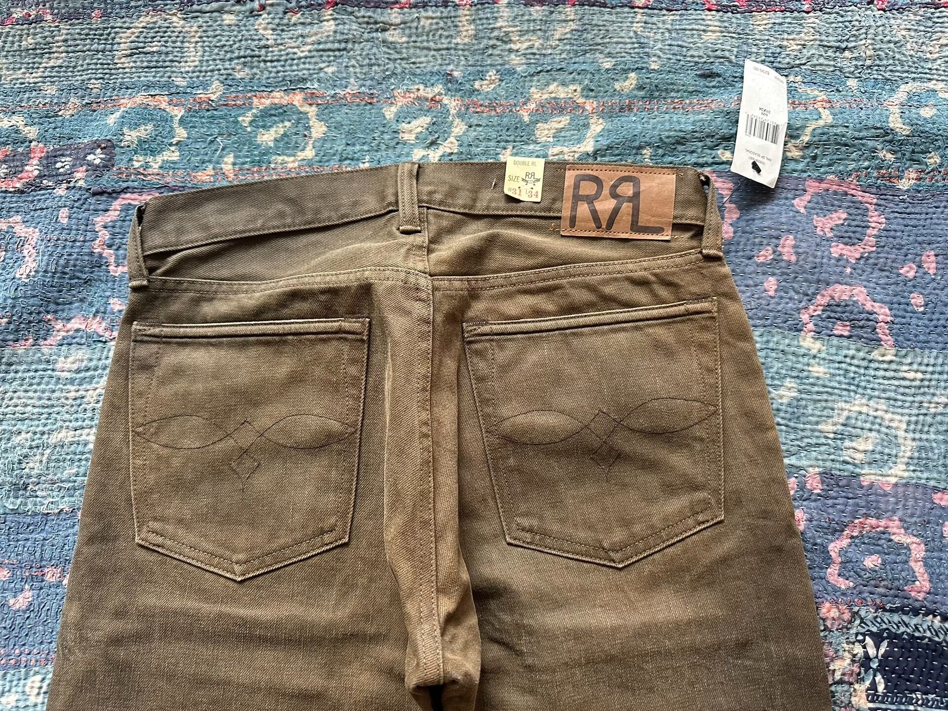 RRL Ralph Lauren rrl mud dye bag flower denim pants Size US 31 - 5 Thumbnail