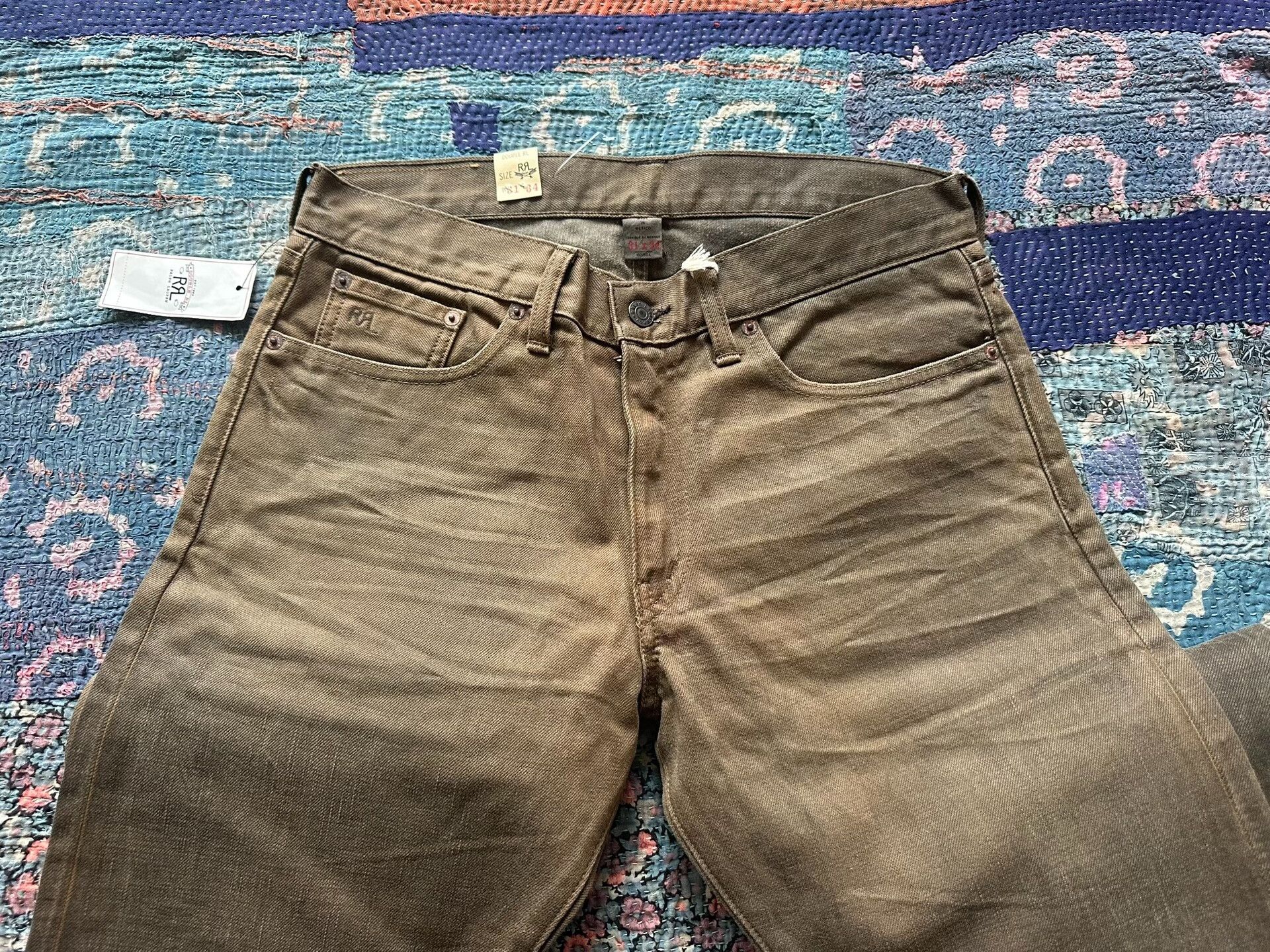 RRL Ralph Lauren rrl mud dye bag flower denim pants Size US 31 - 6 Thumbnail