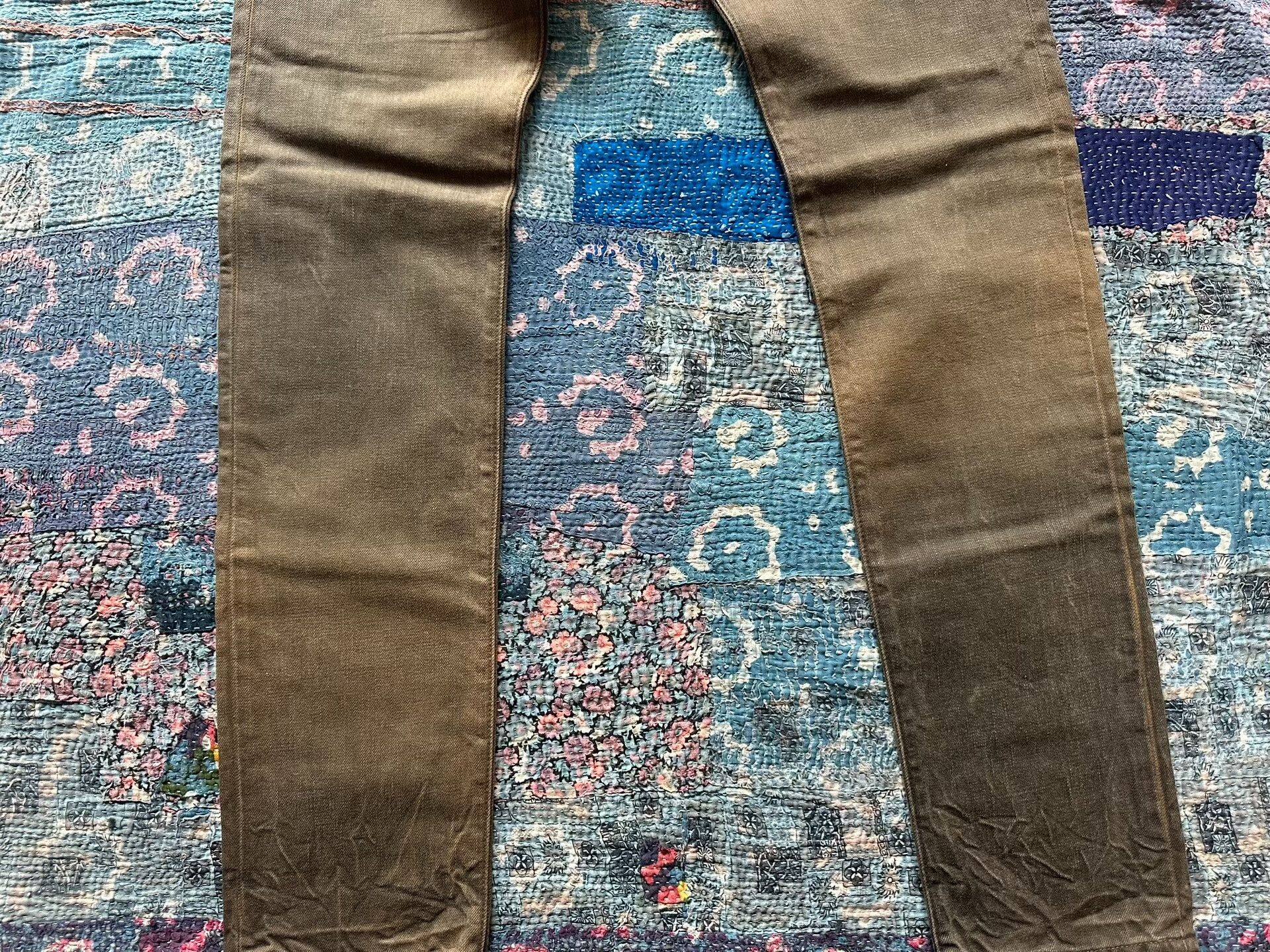 RRL Ralph Lauren rrl mud dye bag flower denim pants Size US 31 - 3 Thumbnail