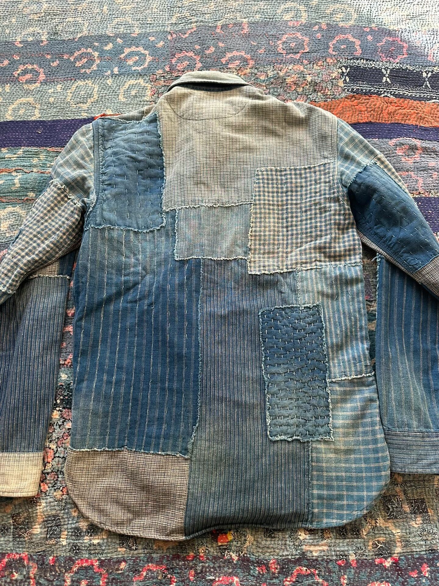 RRL Ralph Lauren rrl blue dye patchwork shirt S size Size US S / EU 44-46 / 1 - 2 Thumbnail