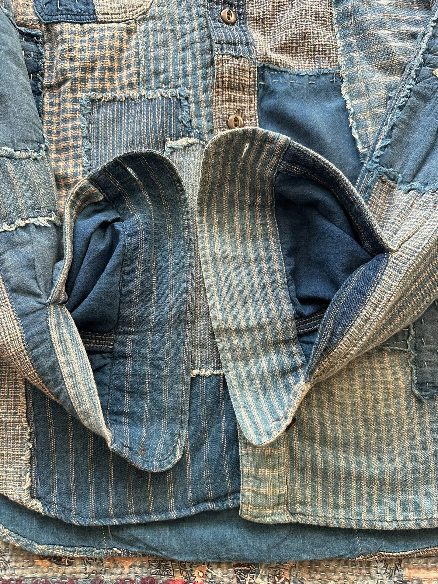 RRL Ralph Lauren rrl blue dye patchwork shirt S size Size US S / EU 44-46 / 1 - 8 Thumbnail