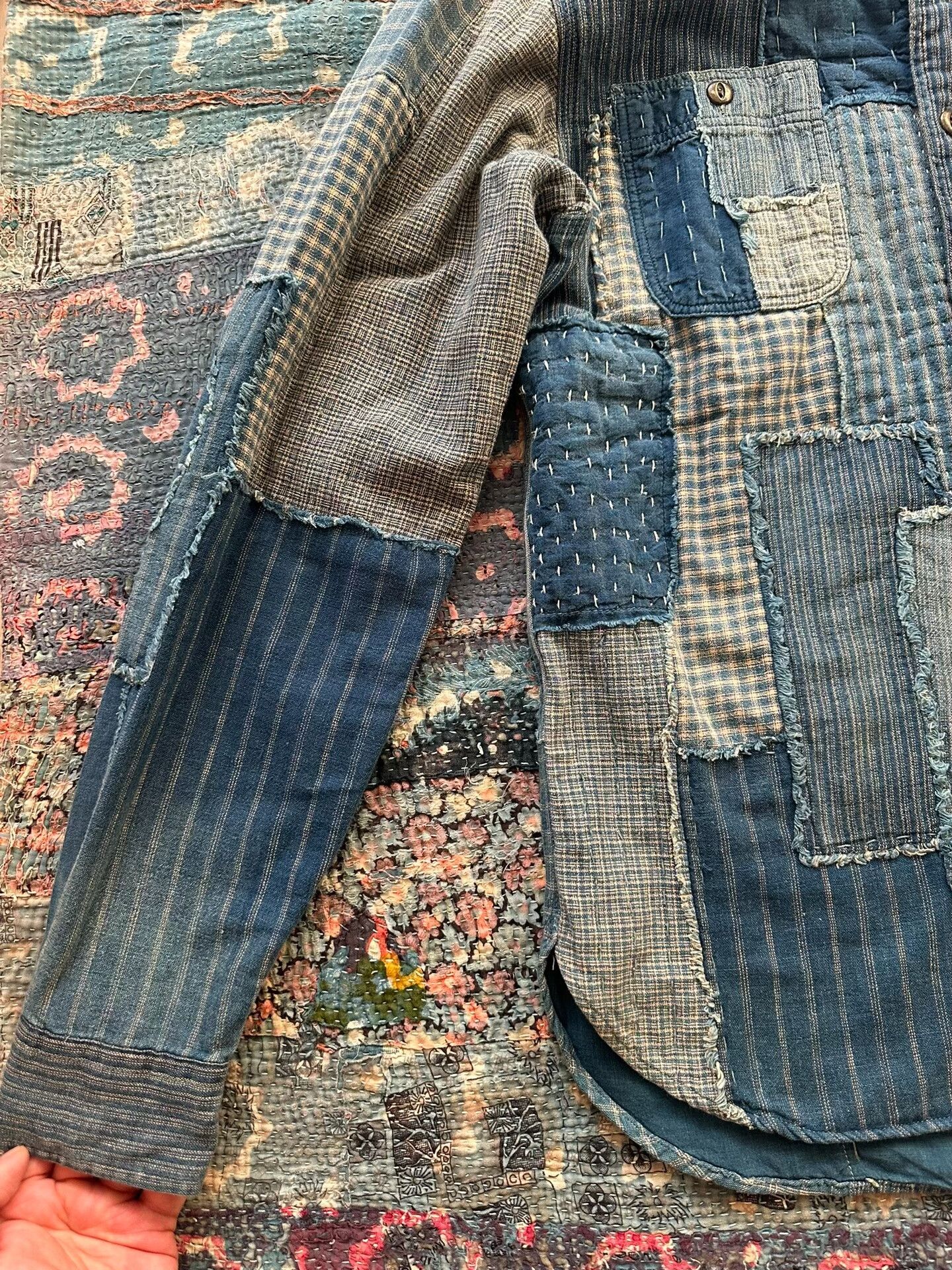 RRL Ralph Lauren rrl blue dye patchwork shirt S size Size US S / EU 44-46 / 1 - 5 Thumbnail