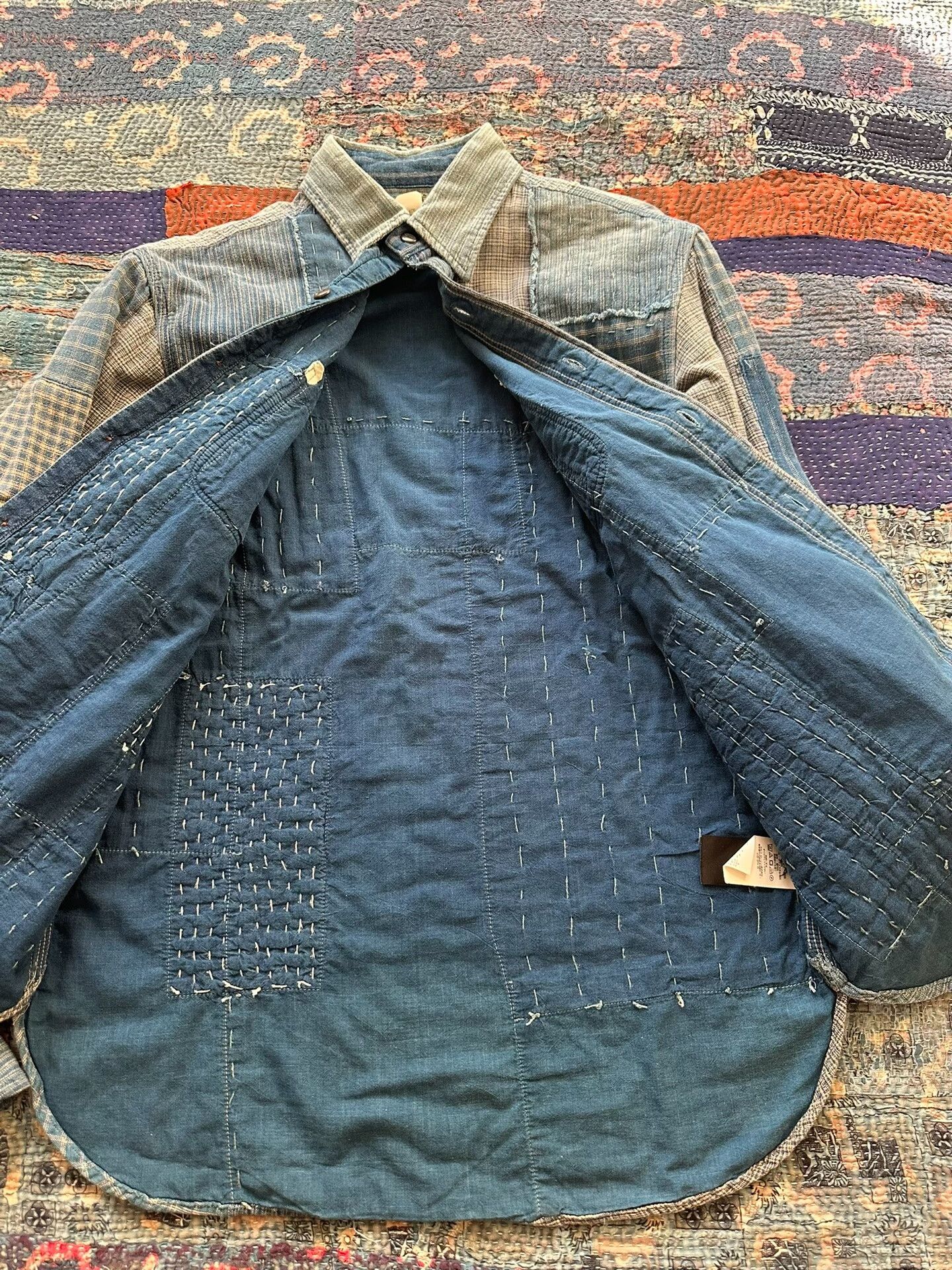 RRL Ralph Lauren rrl blue dye patchwork shirt S size Size US S / EU 44-46 / 1 - 7 Thumbnail