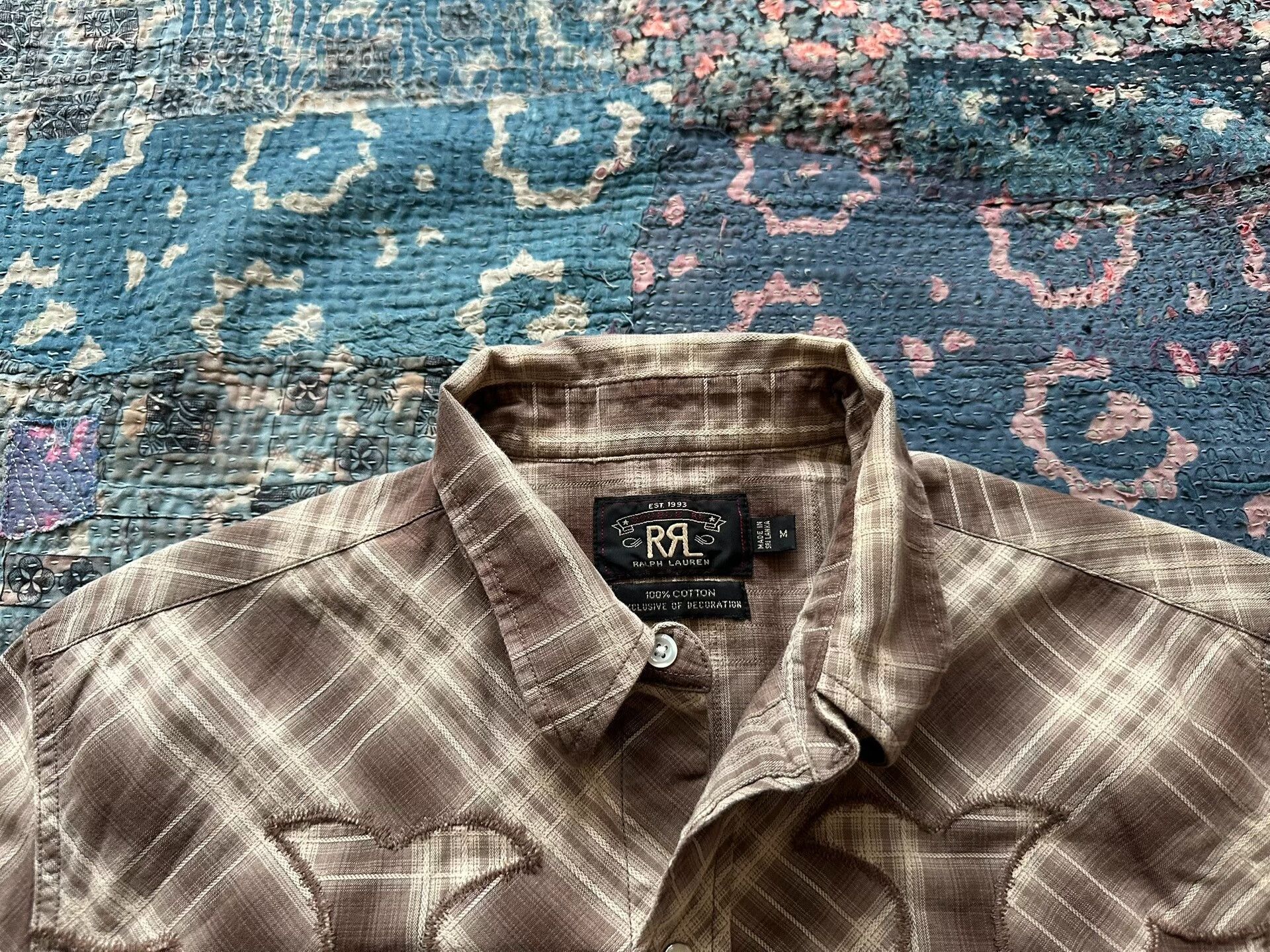 RRL Ralph Lauren rrl western plaid long sleeve shirt Size US M / EU 48-50 / 2 - 5 Thumbnail