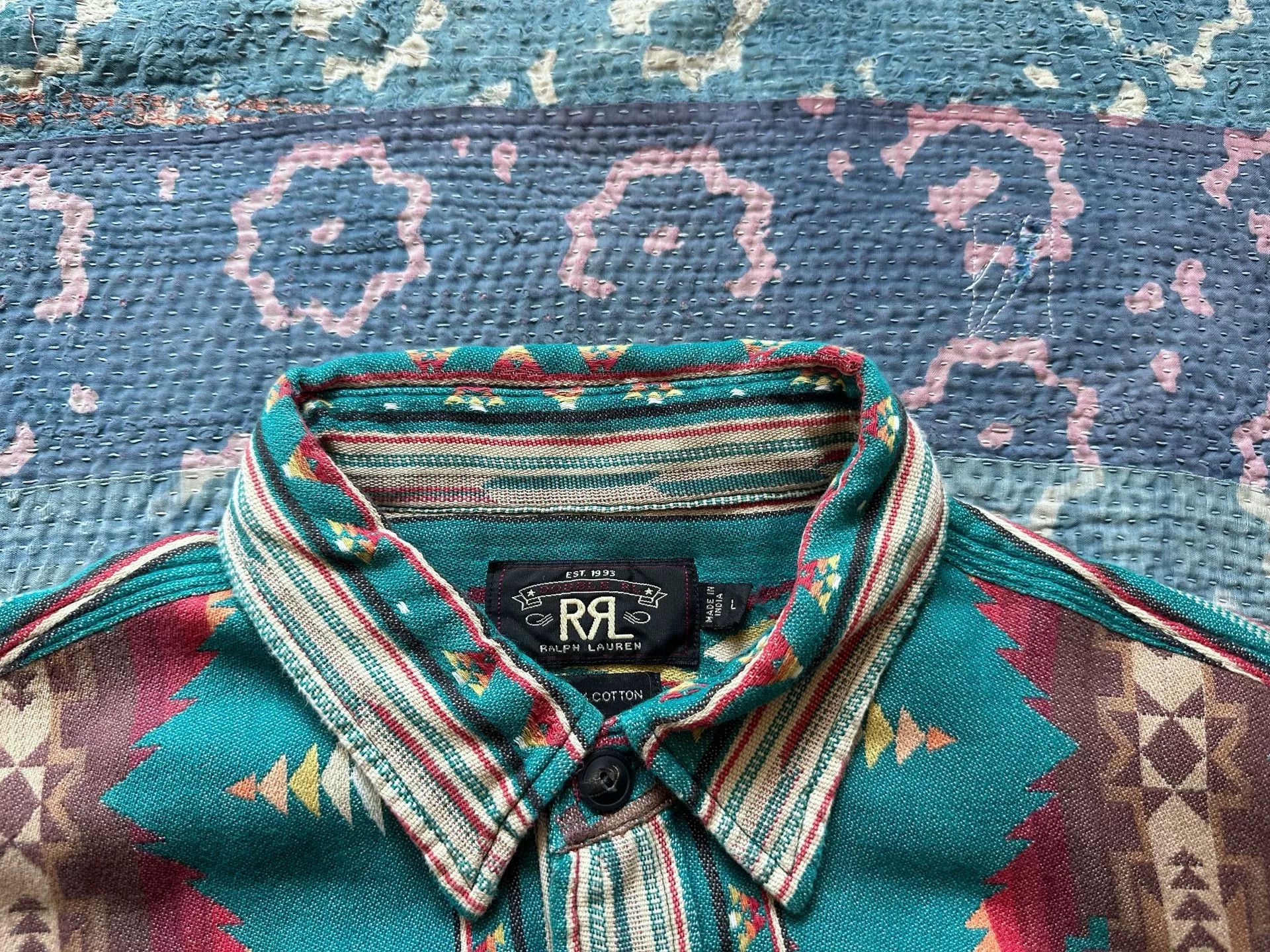 RRL Ralph Lauren southwestern patterned long sleeve shirt Size US L / EU 52-54 / 3 - 3 Thumbnail