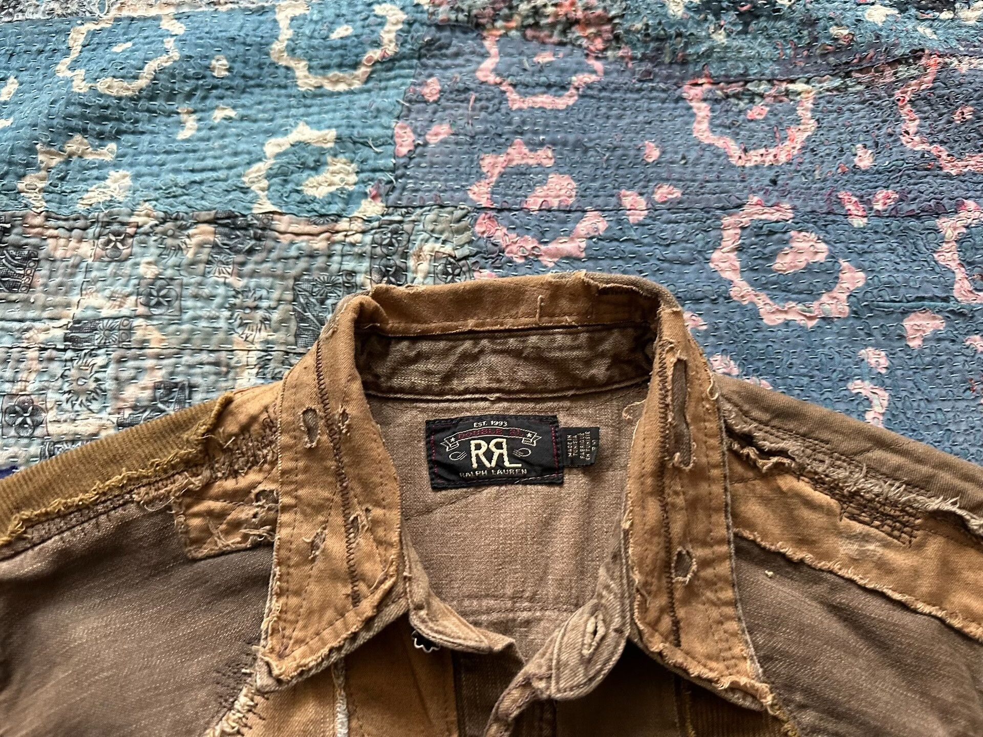 RRL Ralph Lauren rrl patchwork vintage limited edition shirt Size US S / EU 44-46 / 1 - 3 Thumbnail