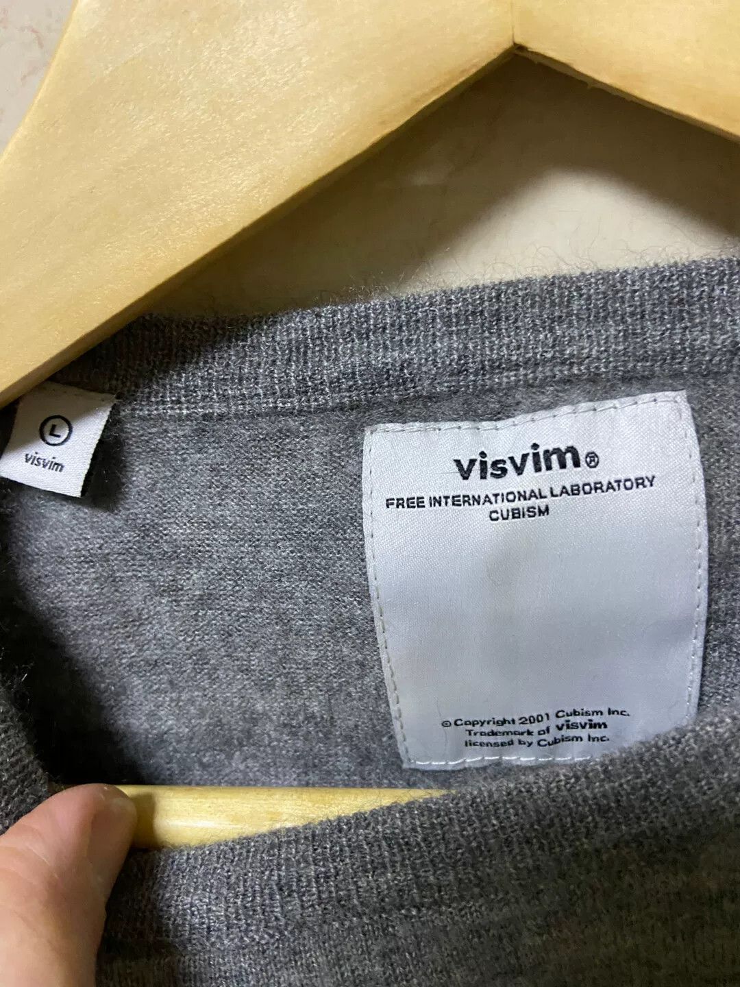 Visvim visvim gray crew fisherman cashmere sweater Size US L / EU 52-54 / 3 - 4 Thumbnail