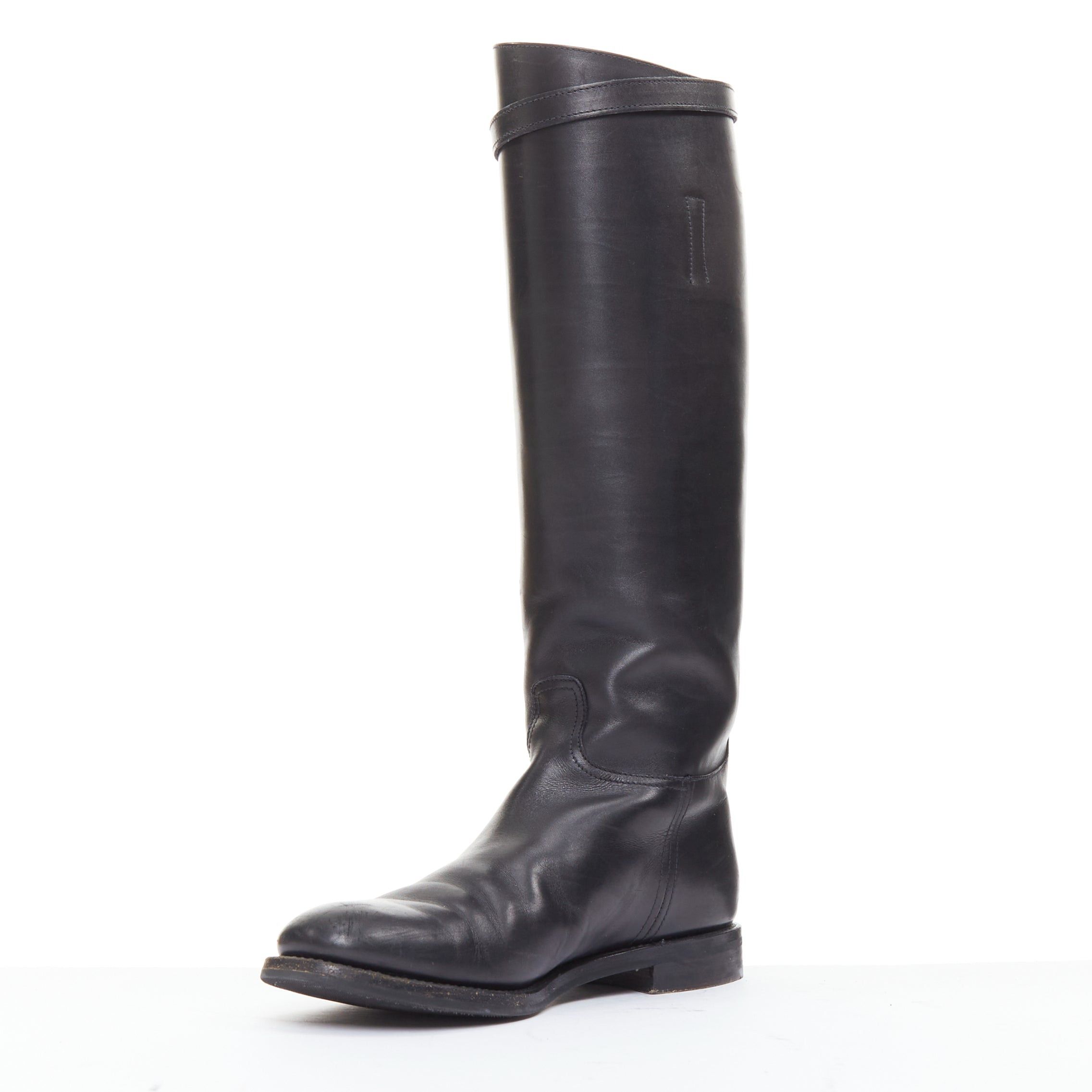 Church's CHURCH'S Michelle G. black leather silver buckle tall riding boots EU37 Size US 7 / IT 37 - 5 Thumbnail