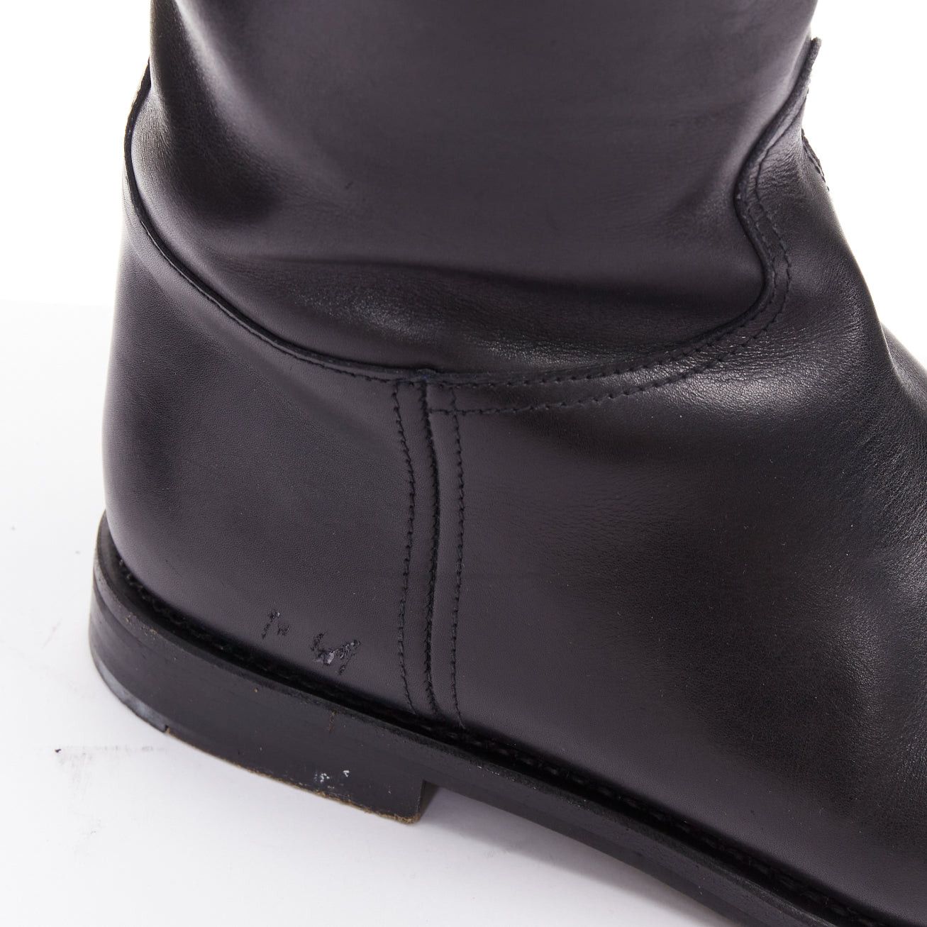Church's CHURCH'S Michelle G. black leather silver buckle tall riding boots EU37 Size US 7 / IT 37 - 8 Thumbnail