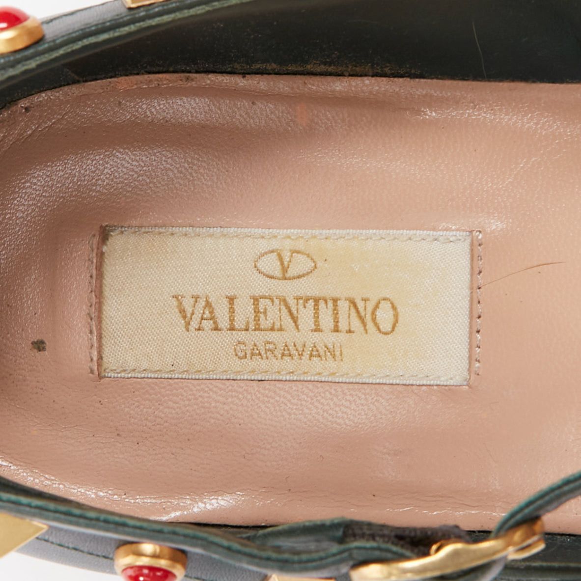 Valentino VALENTINO Rolling Rockstud green multicolor gold stud caged ballerina flats EU38 Size US 8 / IT 38 - 9 Thumbnail