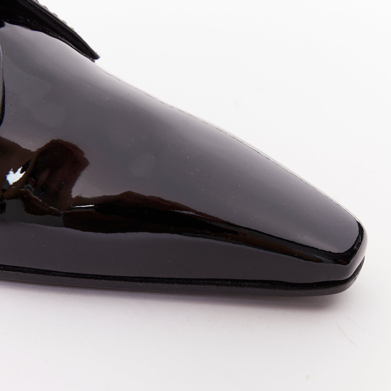 Chanel CHANEL 2018 Runway Forest Fairies black patent pointed square toe derby oxford EU37.5 Size US 7.5 / IT 37.5 - 2 Thumbnail