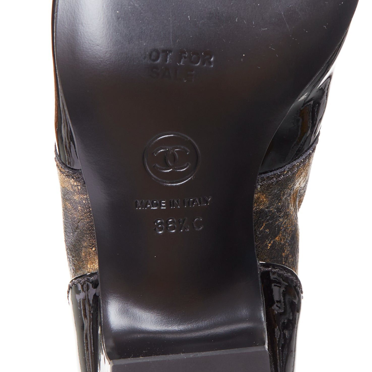 Chanel CHANEL 2018 Runway Forest Fairies black gold pointed square toe CC derby oxford EU38.5 Size US 8.5 / IT 38.5 - 9 Thumbnail