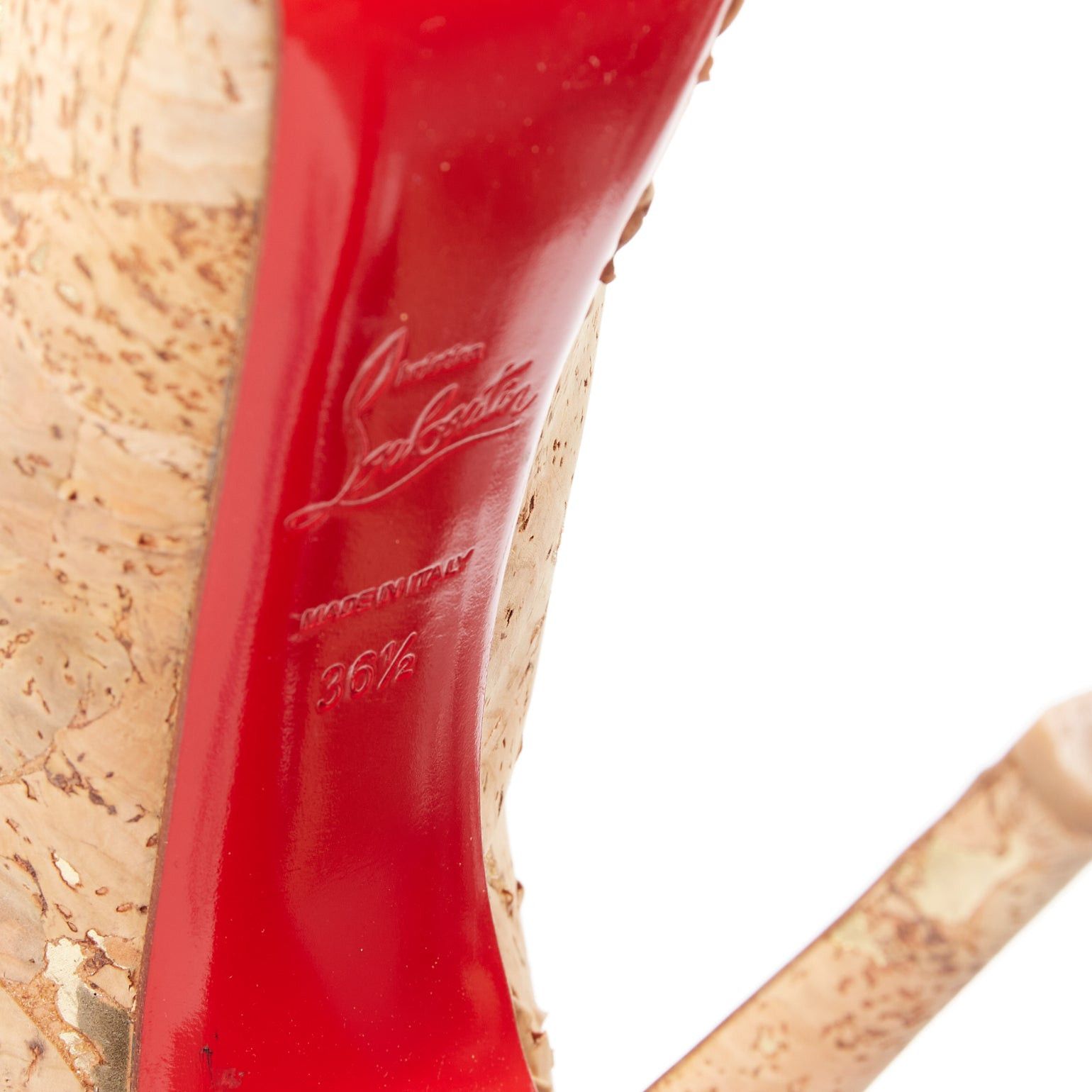 Christian Louboutin CHRISTIAN LOUBOUTIN Highness 160 natural brown gold cork peep toe platform heels EU36.5 Size US 6.5 / IT 36.5 - 10 Thumbnail