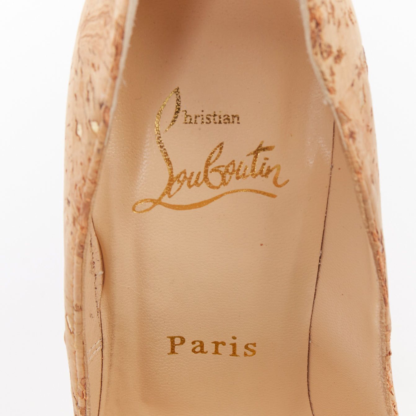 Christian Louboutin CHRISTIAN LOUBOUTIN Highness 160 natural brown gold cork peep toe platform heels EU36.5 Size US 6.5 / IT 36.5 - 9 Thumbnail