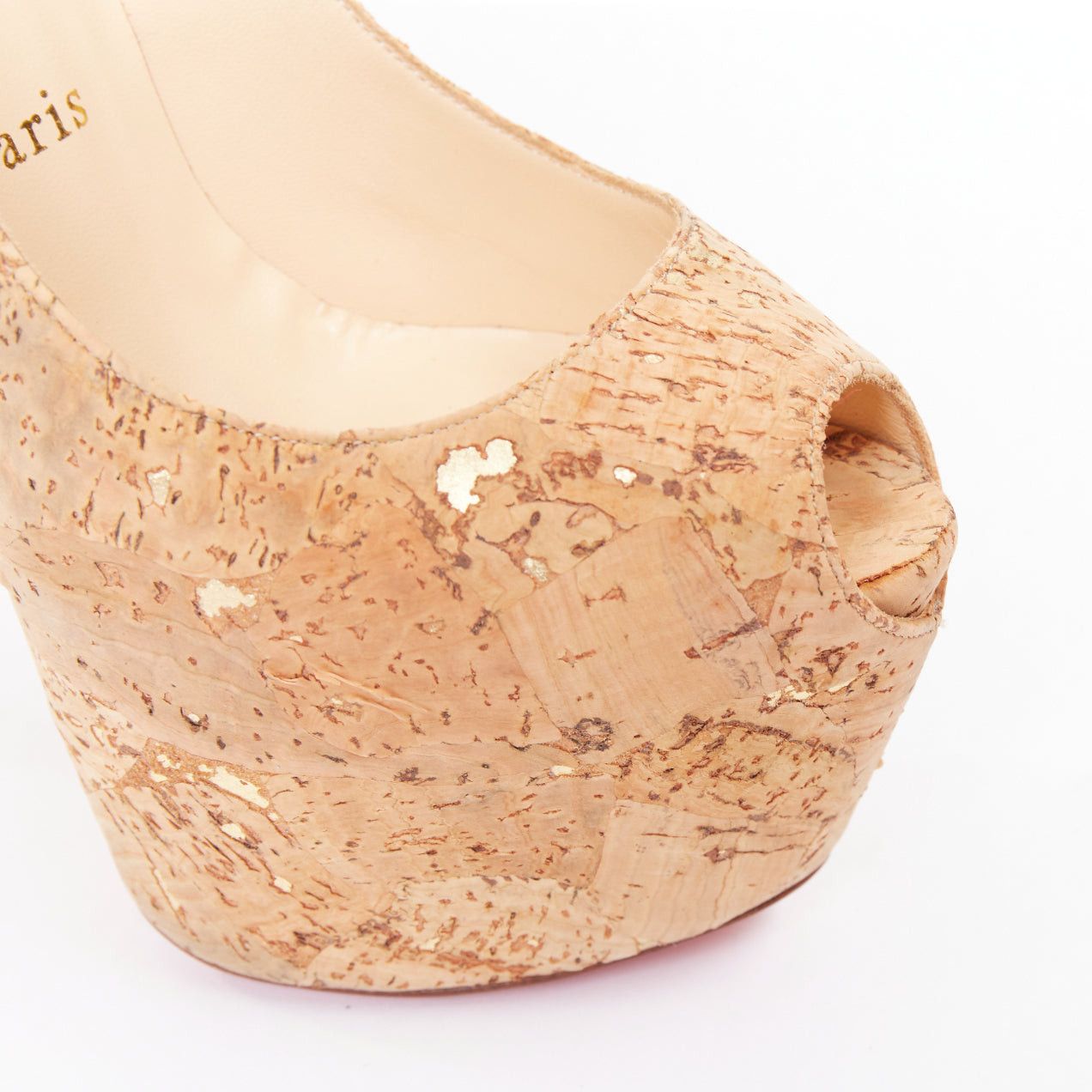 Christian Louboutin CHRISTIAN LOUBOUTIN Highness 160 natural brown gold cork peep toe platform heels EU36.5 Size US 6.5 / IT 36.5 - 7 Thumbnail