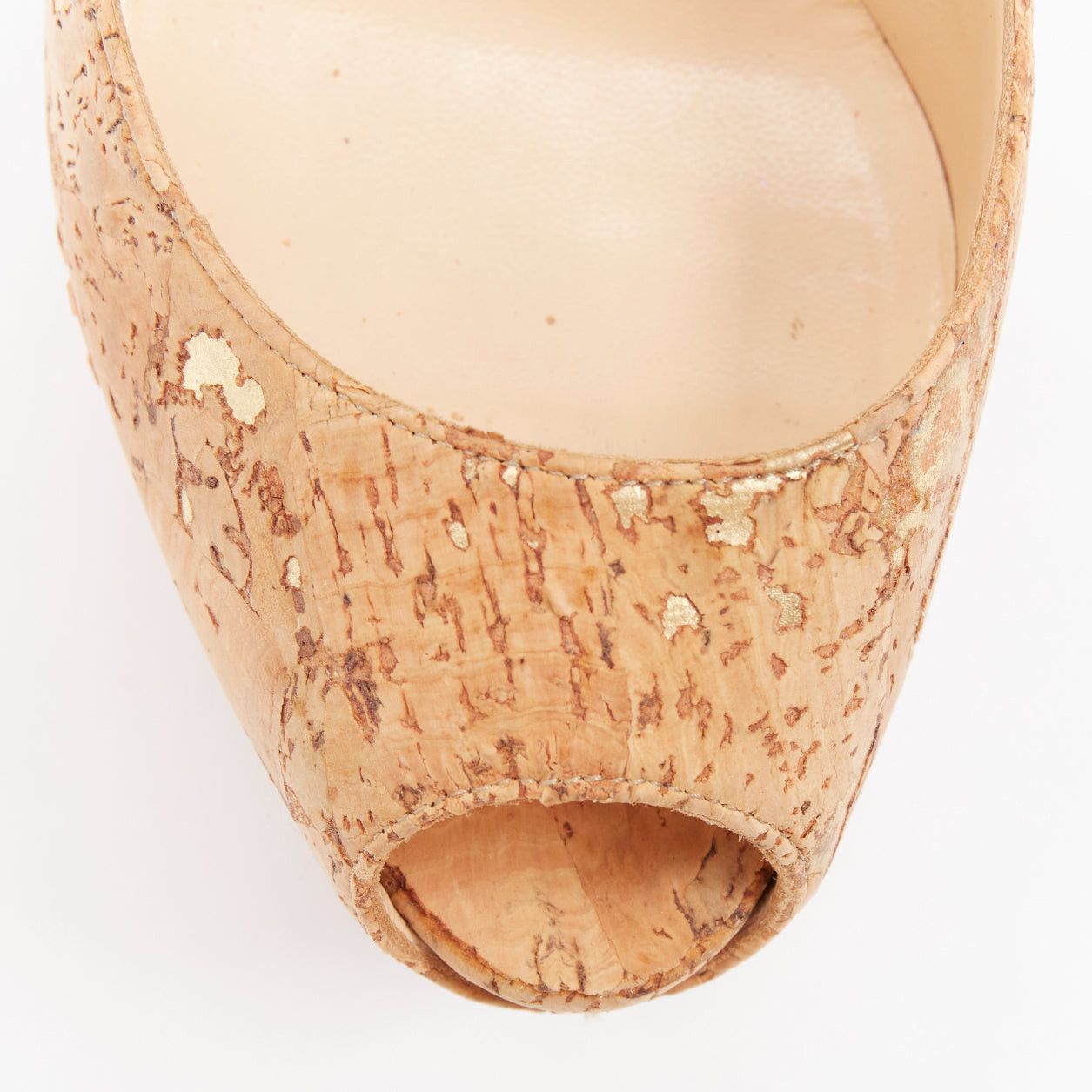 Christian Louboutin CHRISTIAN LOUBOUTIN Highness 160 natural brown gold cork peep toe platform heels EU36.5 Size US 6.5 / IT 36.5 - 6 Thumbnail