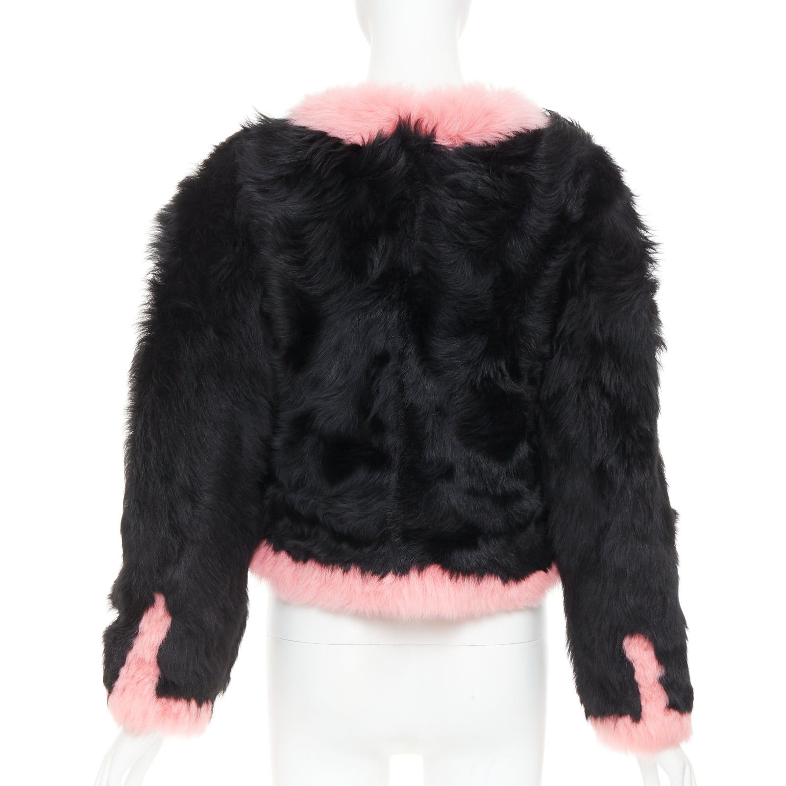 Chanel rare CHANEL 21K black pink shearling fur CC crystal buttons 4 pocket jacket FR36 S Size S / US 4 / IT 40 - 6 Thumbnail