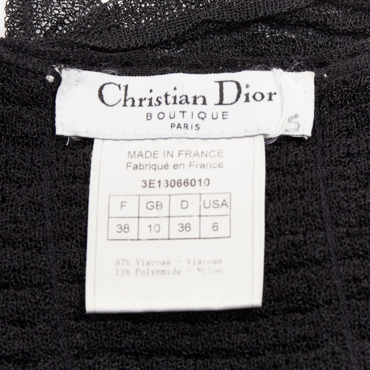 Dior CHRISTIAN DIOR Galliano 2003 Vintage Bondage black shredded knit buckle ruffle dress FR38 M Size M / US 6-8 / IT 42-44 - 9 Thumbnail