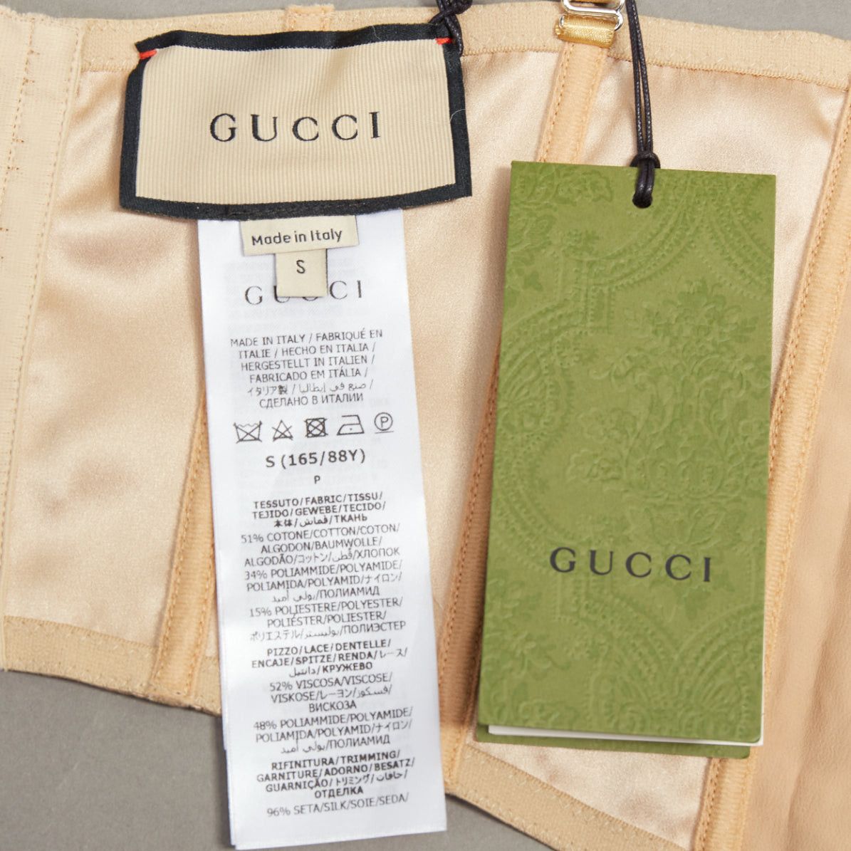 Gucci GUCCI 2022 Runway Aria nude beige GG monogram net lace corset bustier top S Size S / US 4 / IT 40 - 8 Thumbnail
