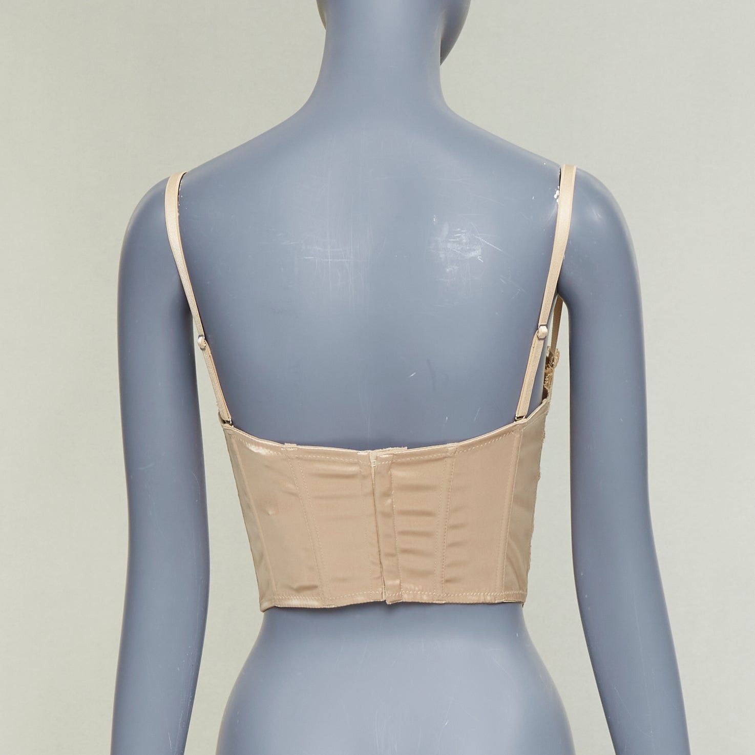 Gucci GUCCI 2022 Runway Aria nude beige GG monogram net lace corset bustier top S Size S / US 4 / IT 40 - 5 Thumbnail