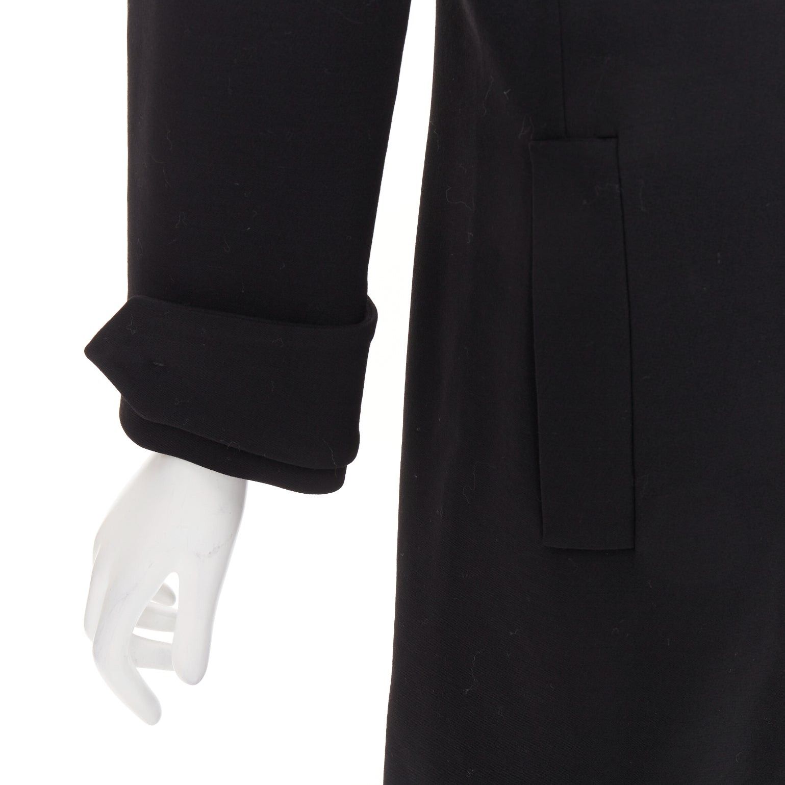 Prada PRADA 2017 black virgin wool off shoulder minimalist coat dress IT40 S Size S / US 4 / IT 40 - 2 Thumbnail