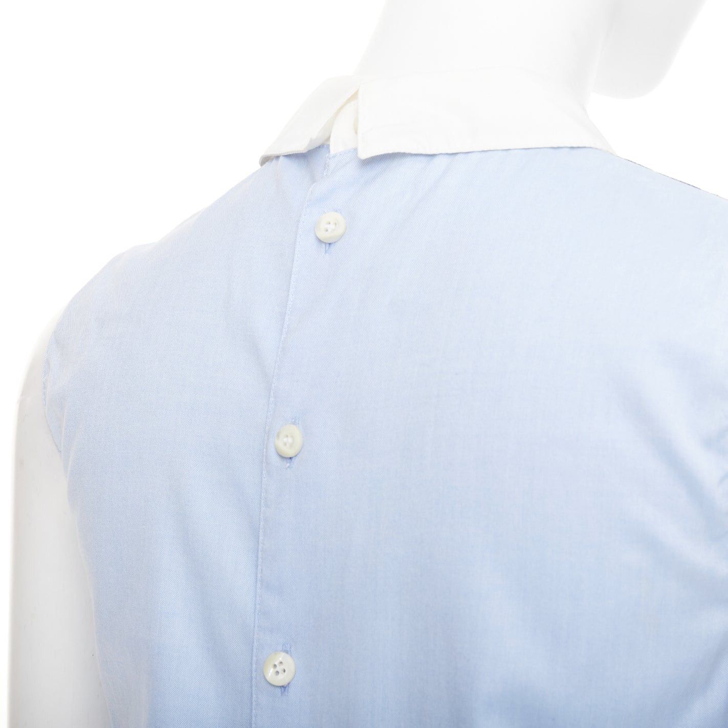 Miu Miu MIU MIU 2015 blue denim patchwork white collar pocket tunic shirt top IT38 XS Size XS / US 0-2 / IT 36-38 - 2 Thumbnail