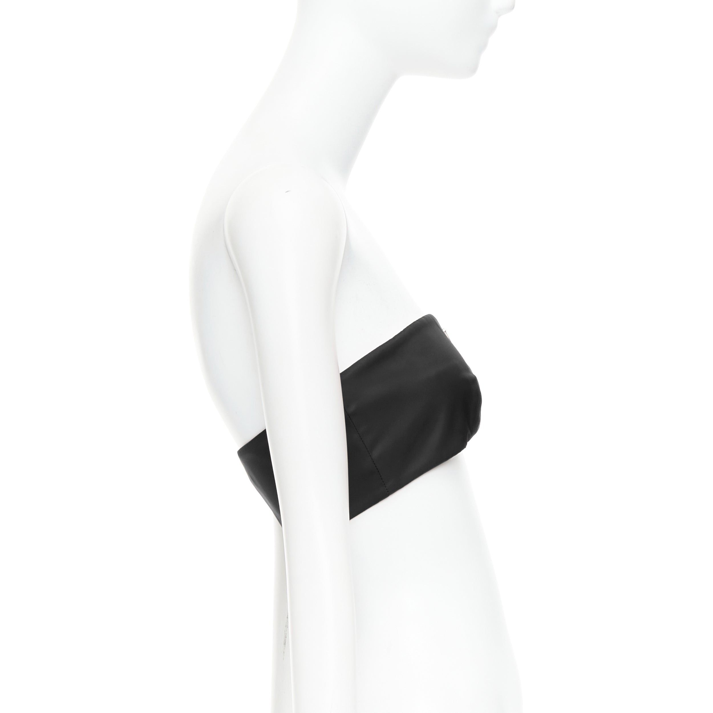 Prada PRADA Re-Nylon black triangle logo plate strapless bustier tube top IT42 M Size M / US 6-8 / IT 42-44 - 4 Thumbnail