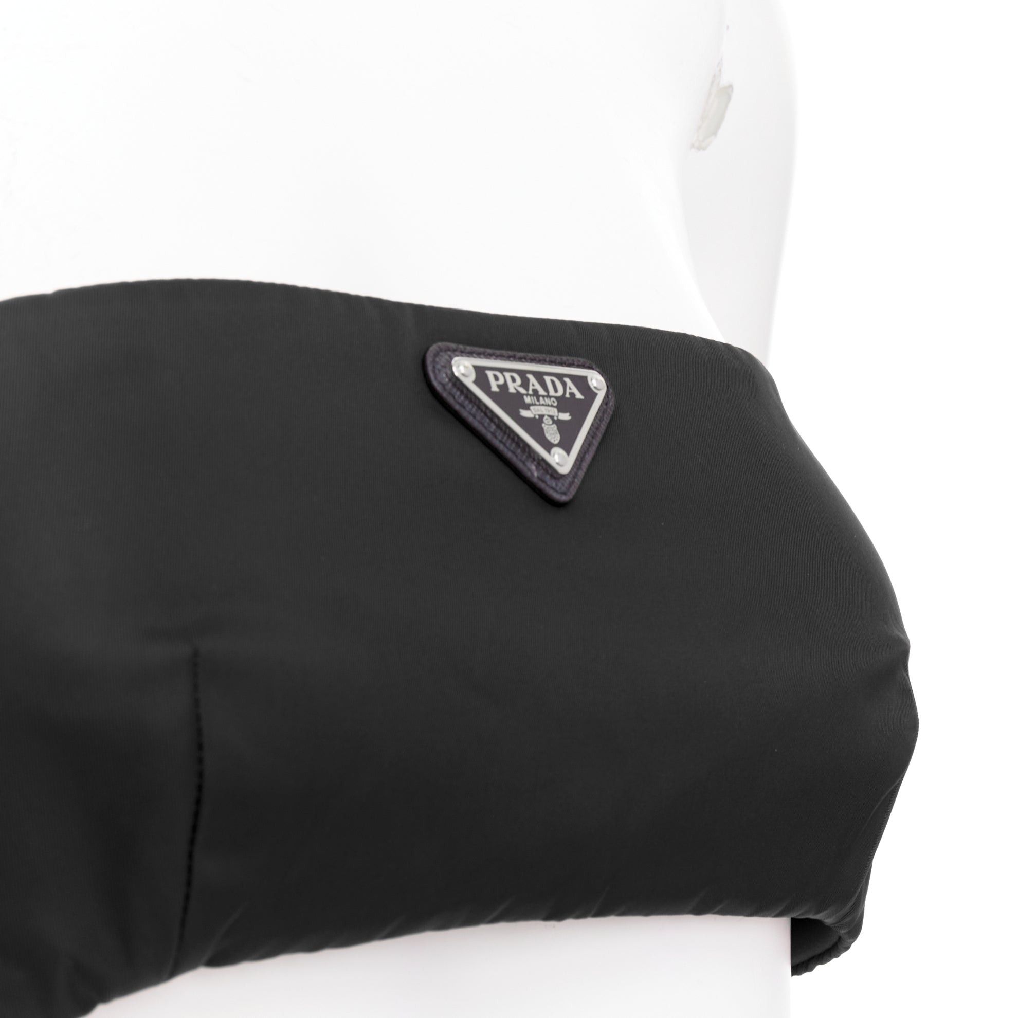 Prada PRADA Re-Nylon black triangle logo plate strapless bustier tube top IT42 M Size M / US 6-8 / IT 42-44 - 2 Thumbnail