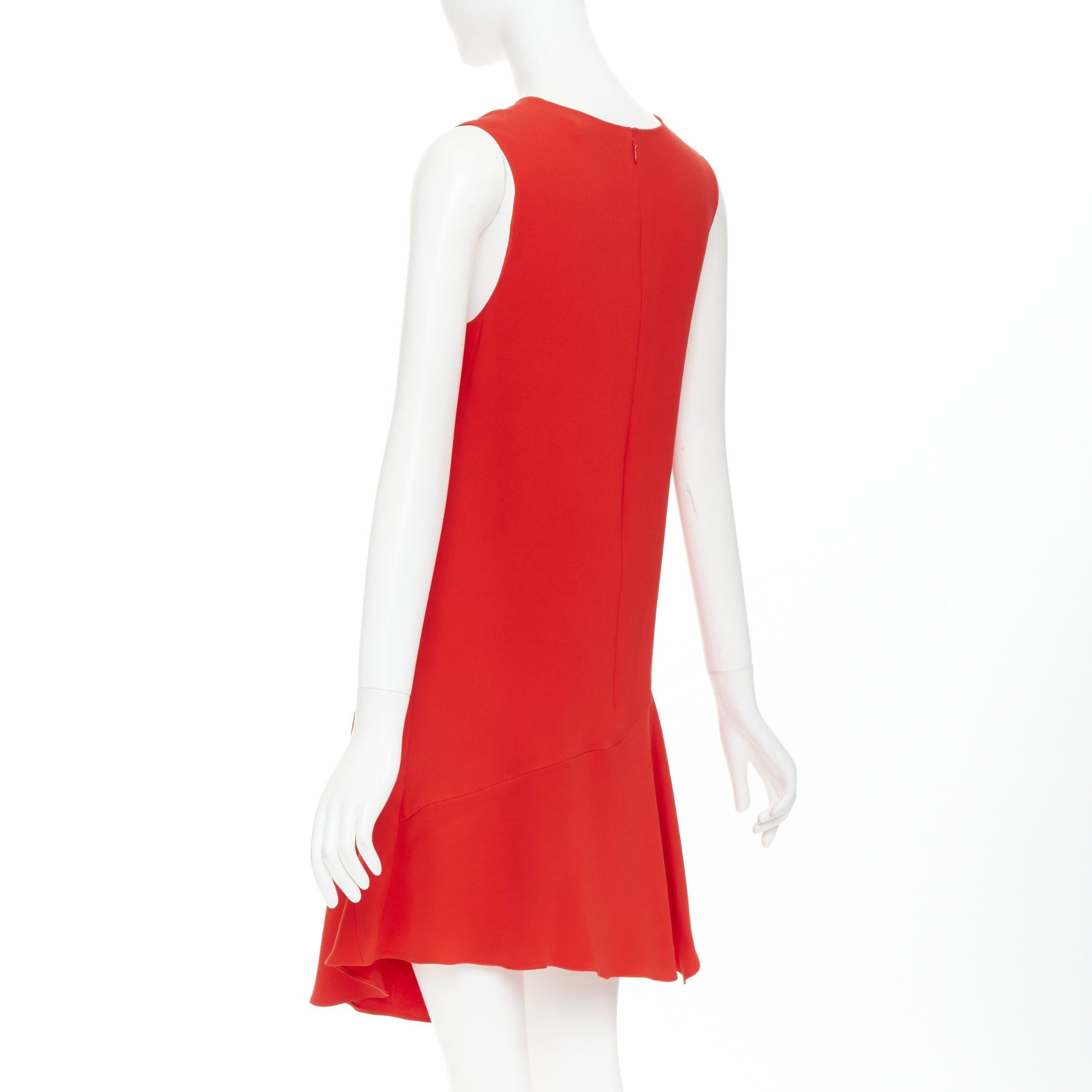 Dior CHRISTIAN DIOR red silk blend round neck asymmetric handkerchief hem flutter dress FR40 M Size M / US 6-8 / IT 42-44 - 6 Thumbnail