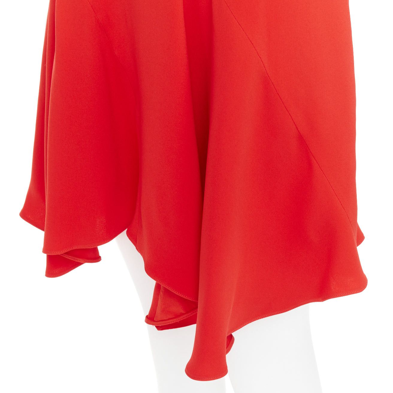 Dior CHRISTIAN DIOR red silk blend round neck asymmetric handkerchief hem flutter dress FR40 M Size M / US 6-8 / IT 42-44 - 2 Thumbnail