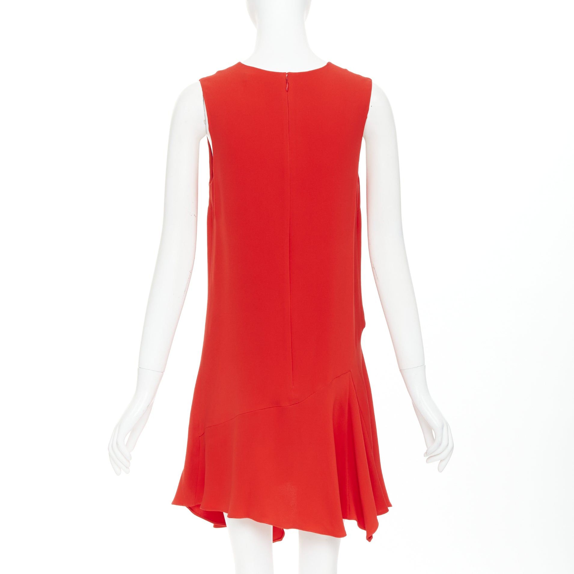 Dior CHRISTIAN DIOR red silk blend round neck asymmetric handkerchief hem flutter dress FR40 M Size M / US 6-8 / IT 42-44 - 5 Thumbnail