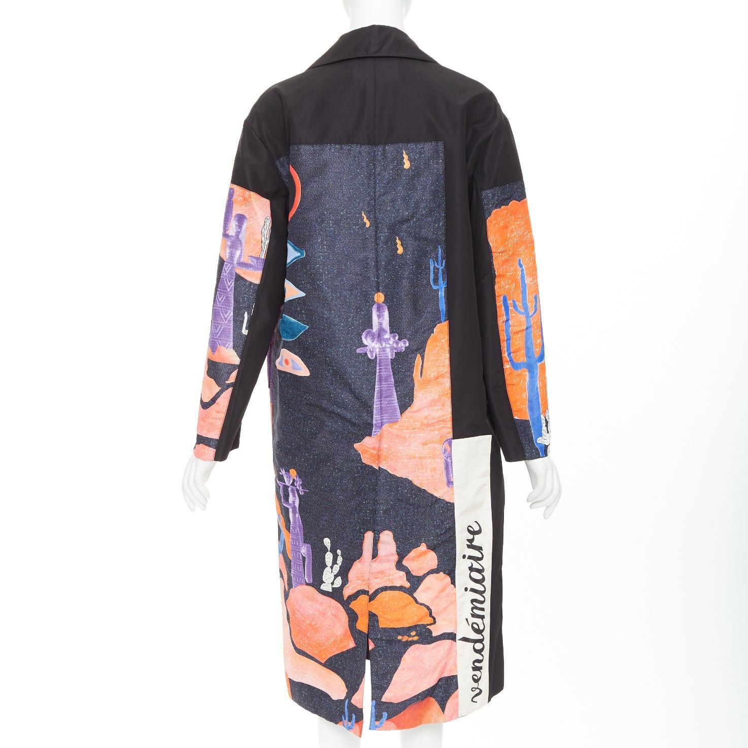 Prada PRADA 2017 Runway Vendemiaire orange black pop art graphic print coat IT38 XS Anna Wintour Size XS / US 0-2 / IT 36-38 - 6 Thumbnail