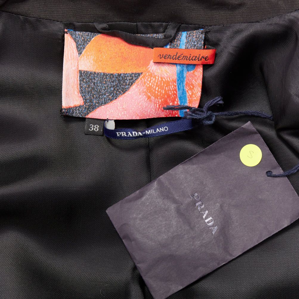 Prada PRADA 2017 Runway Vendemiaire orange black pop art graphic print coat IT38 XS Anna Wintour Size XS / US 0-2 / IT 36-38 - 10 Thumbnail
