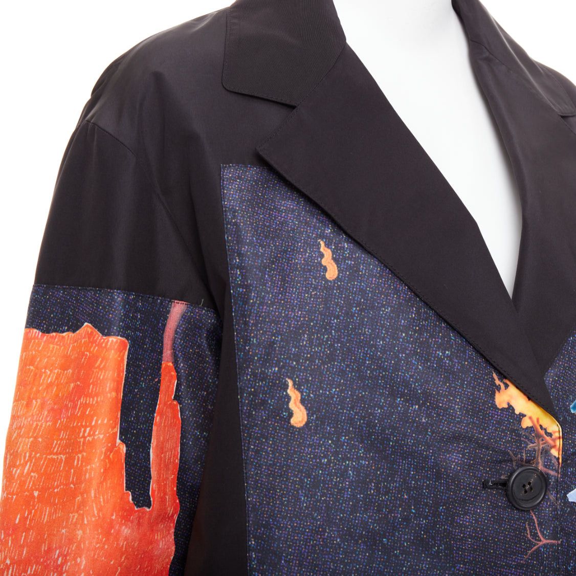 Prada PRADA 2017 Runway Vendemiaire orange black pop art graphic print coat IT38 XS Anna Wintour Size XS / US 0-2 / IT 36-38 - 8 Thumbnail