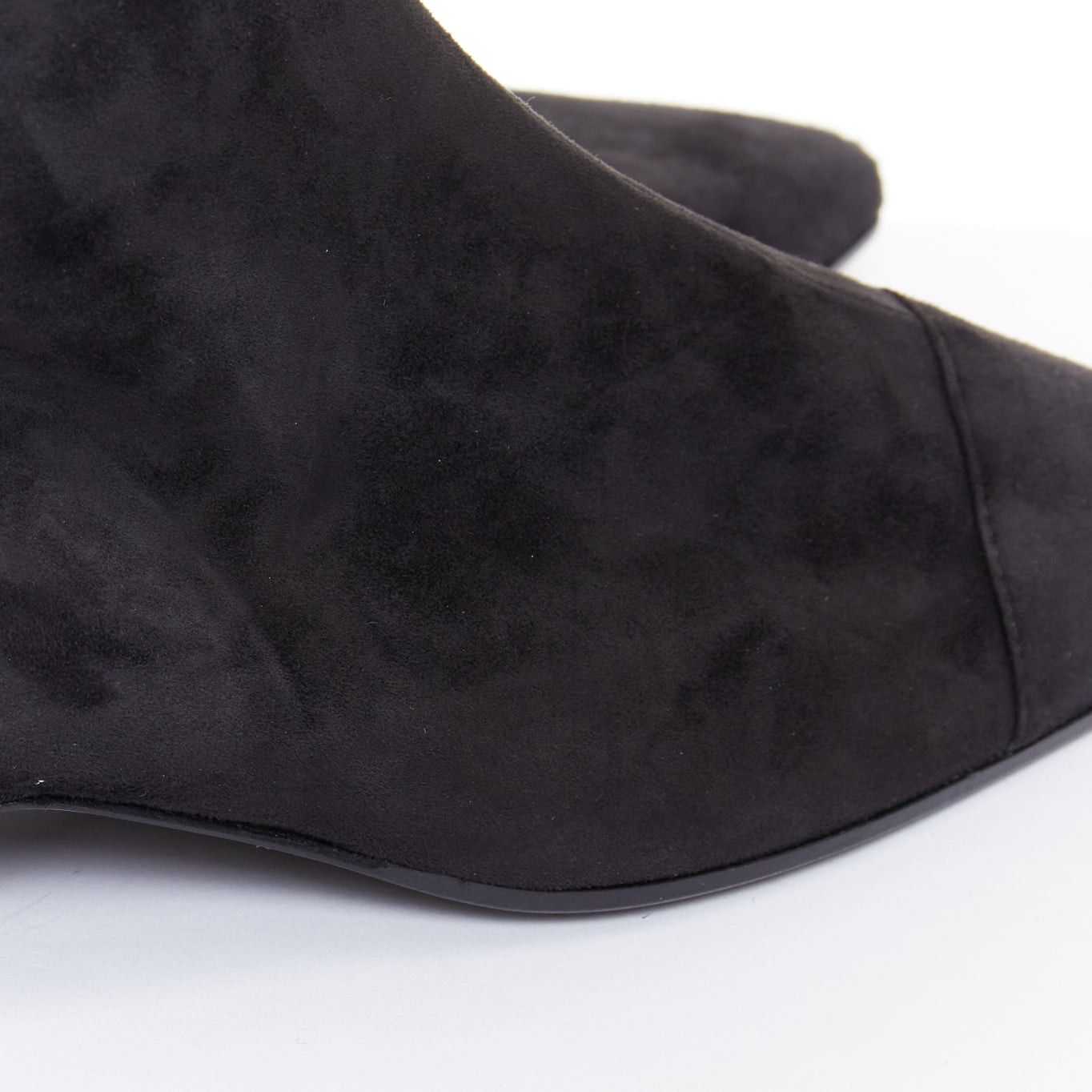 Chanel CHANEL 2018 Runway Forest Fairies black suede pointed square toe over knee boots EU38 Size US 8 / IT 38 - 9 Thumbnail