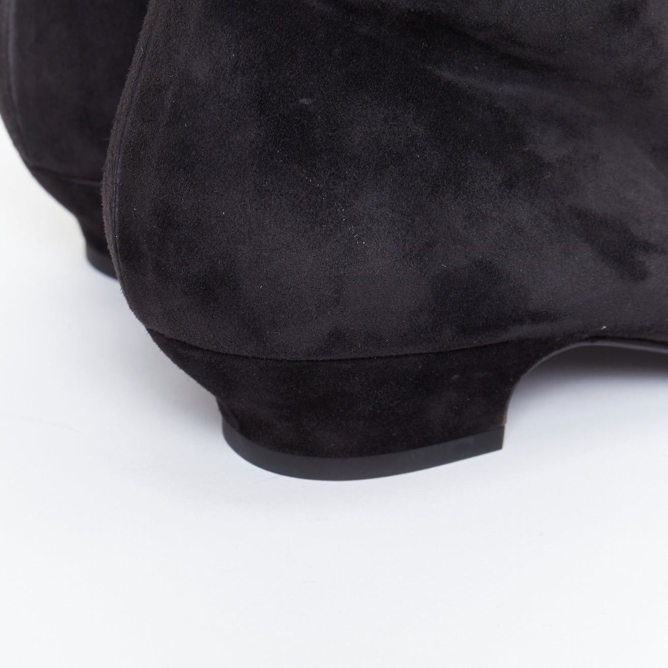 Chanel CHANEL 2018 Runway Forest Fairies black suede pointed square toe over knee boots EU38 Size US 8 / IT 38 - 8 Thumbnail