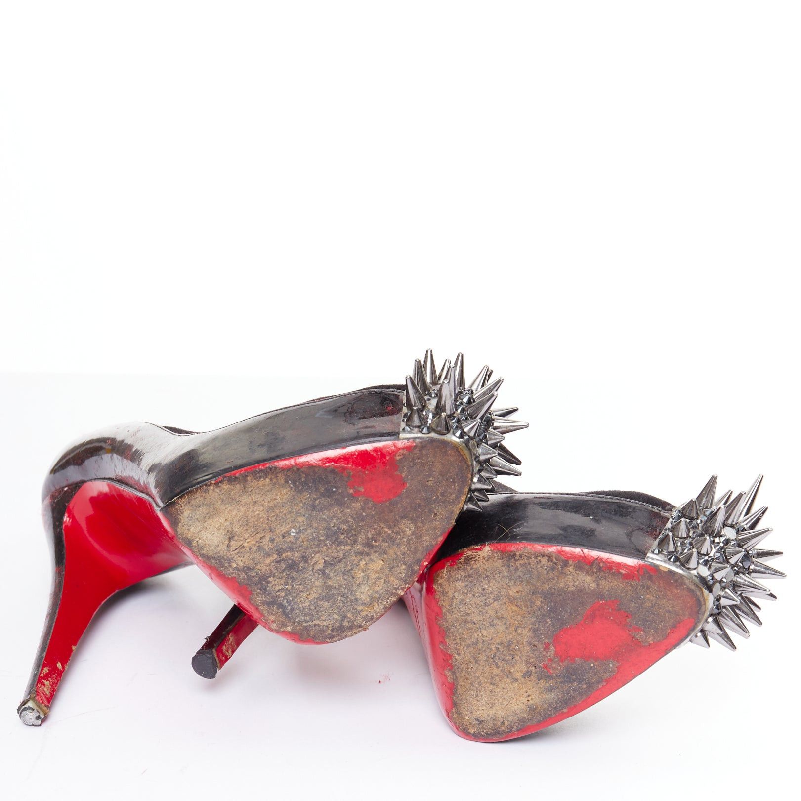 Christian Louboutin CHRISTIAN LOUBOUTIN Asteroid 140 black silver punk spike strass toe platform heels EU39 Size US 9 / IT 39 - 11 Thumbnail