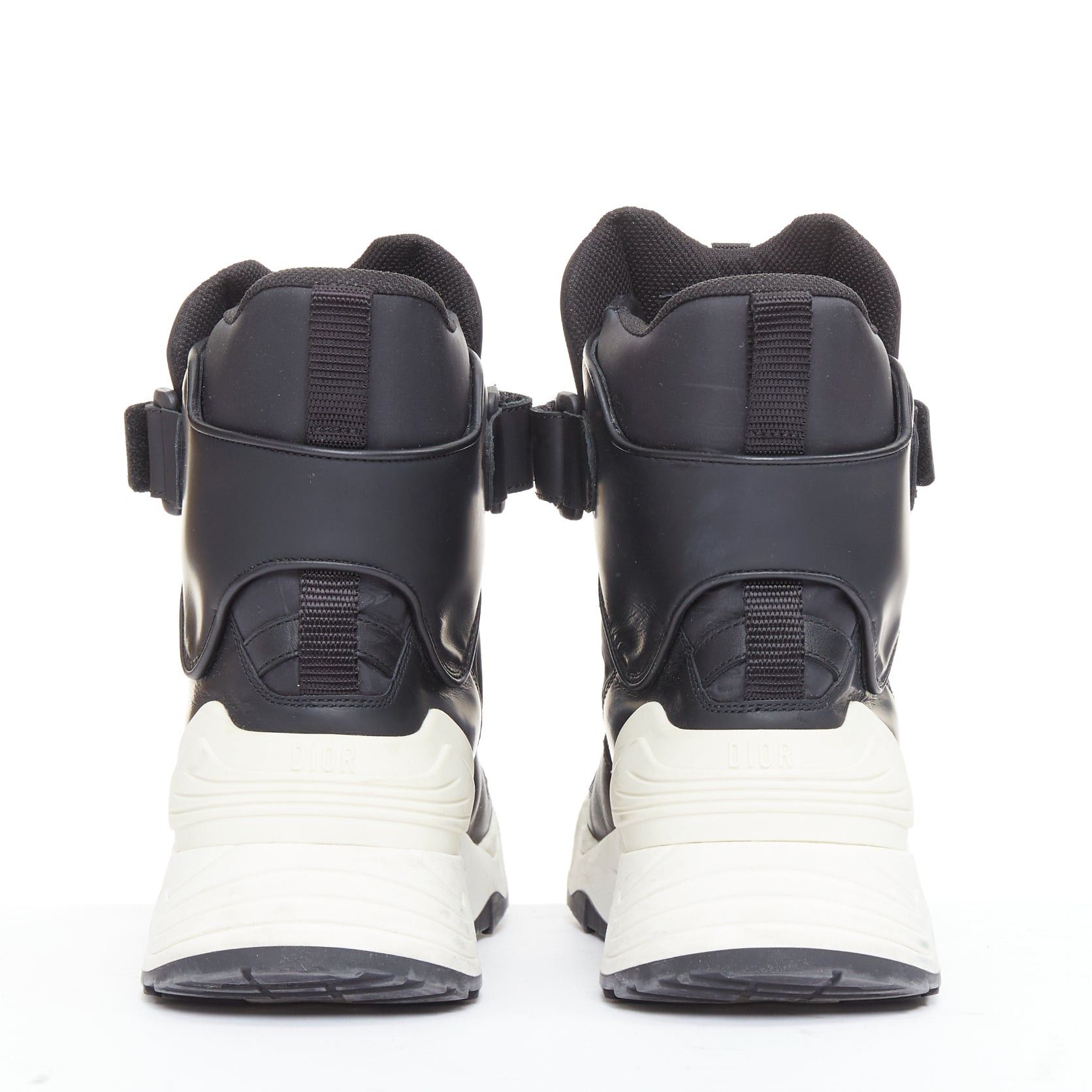 Dior CHRISTIAN DIOR 2019 Jumper Leather black logo magic tape high top sneakers EU37.5 Size US 7.5 / IT 37.5 - 5 Thumbnail