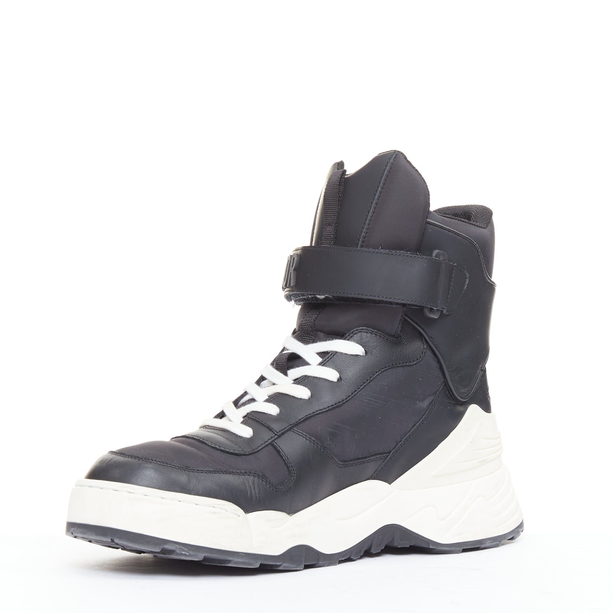 Dior CHRISTIAN DIOR 2019 Jumper Leather black logo magic tape high top sneakers EU37.5 Size US 7.5 / IT 37.5 - 4 Thumbnail