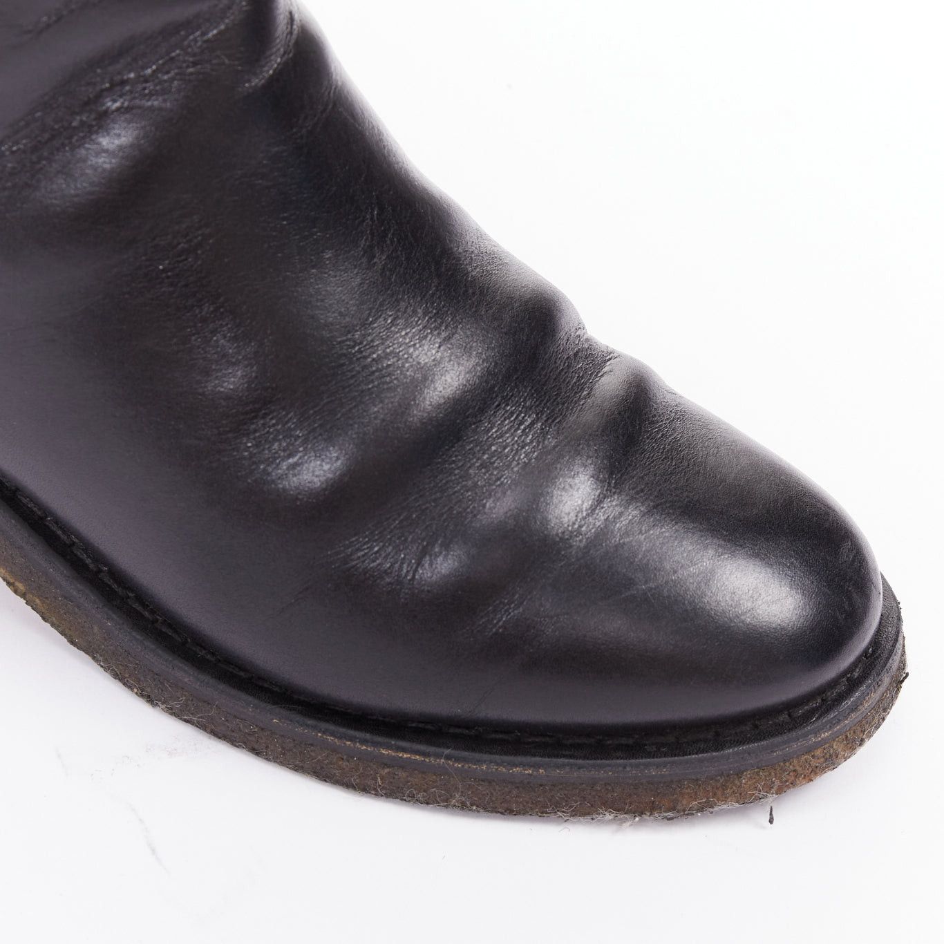 Chanel CHANEL Turnlock CC black leather silver logo crepe rubber sole ankle boots EU37 Size US 7 / IT 37 - 8 Thumbnail