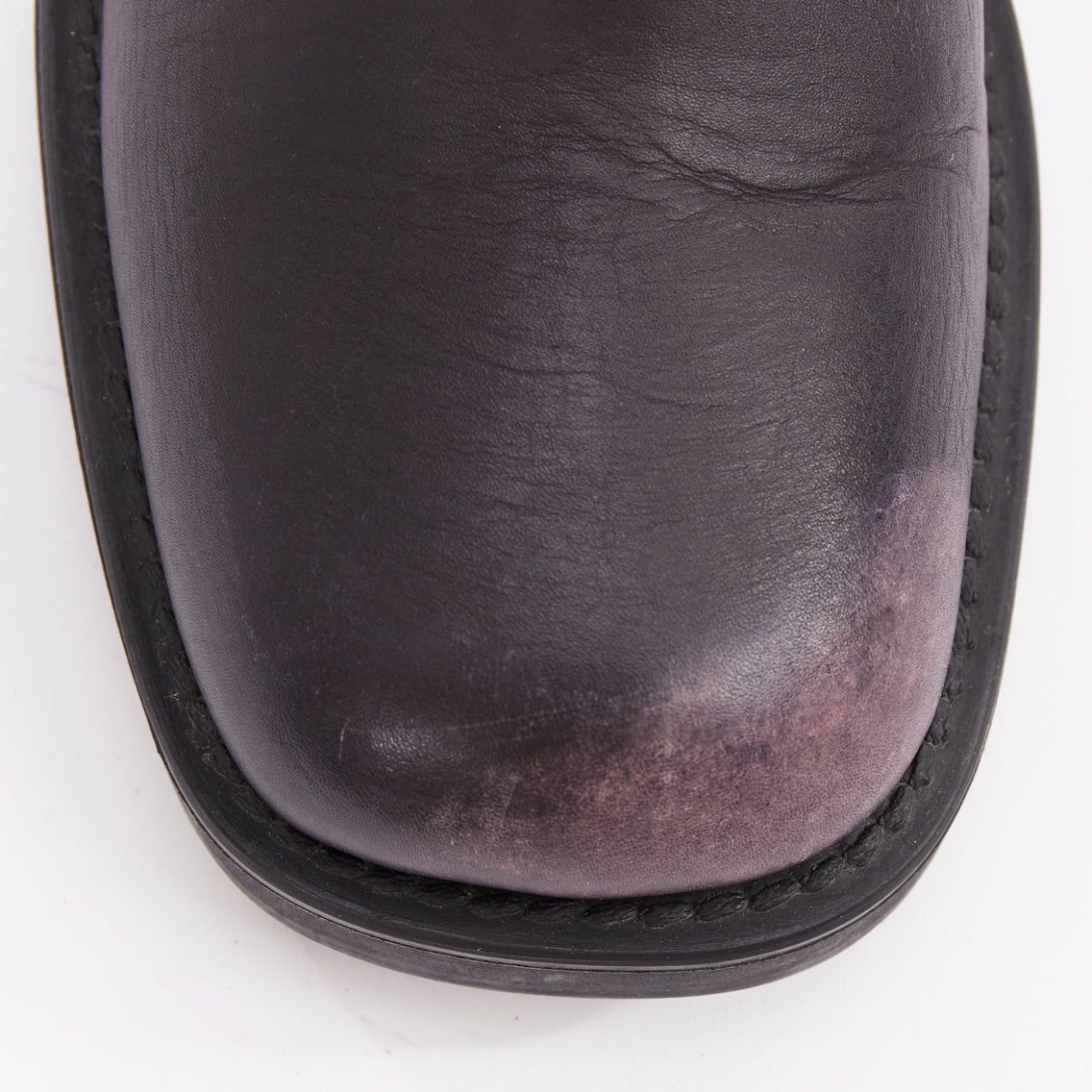 Miu Miu MIU MIU 2025 distressed washed black leather moto harness ankle boots EU36 Size US 6 / IT 36 - 6 Thumbnail