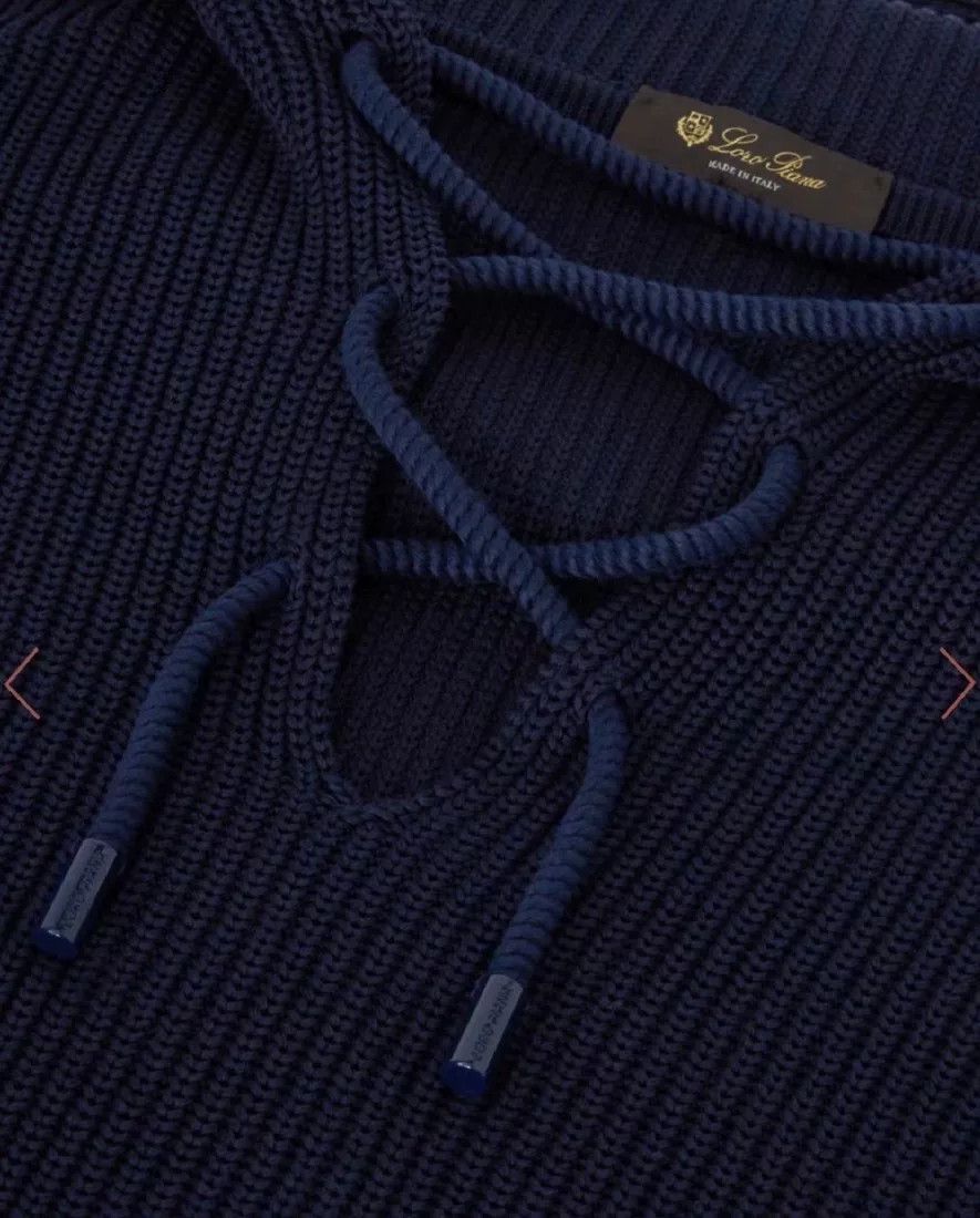 Loro Piana Loro Piana Women's Navy Hooded Knit Size US S / EU 44-46 / 1 - 4 Thumbnail
