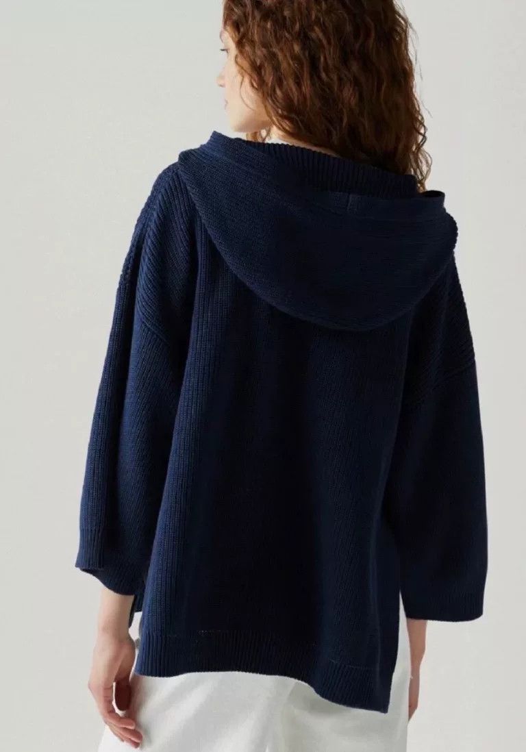 Loro Piana Loro Piana Women's Navy Hooded Knit Size US S / EU 44-46 / 1 - 3 Thumbnail
