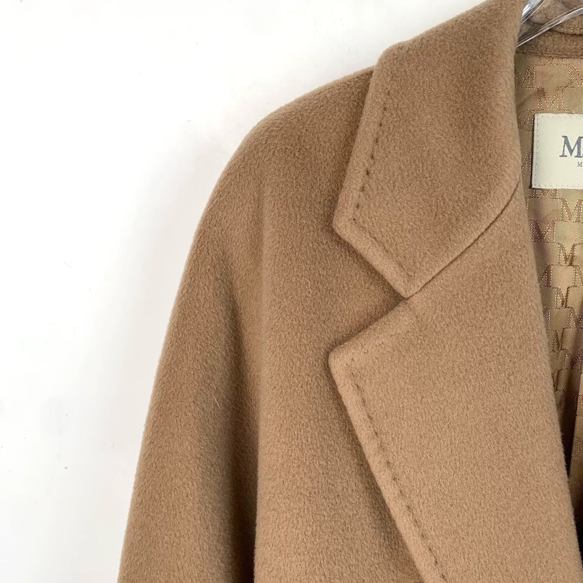 Max Mara maxmara brown wool belted double-breasted coat Size US XS / EU 42 / 0 - 3 Thumbnail