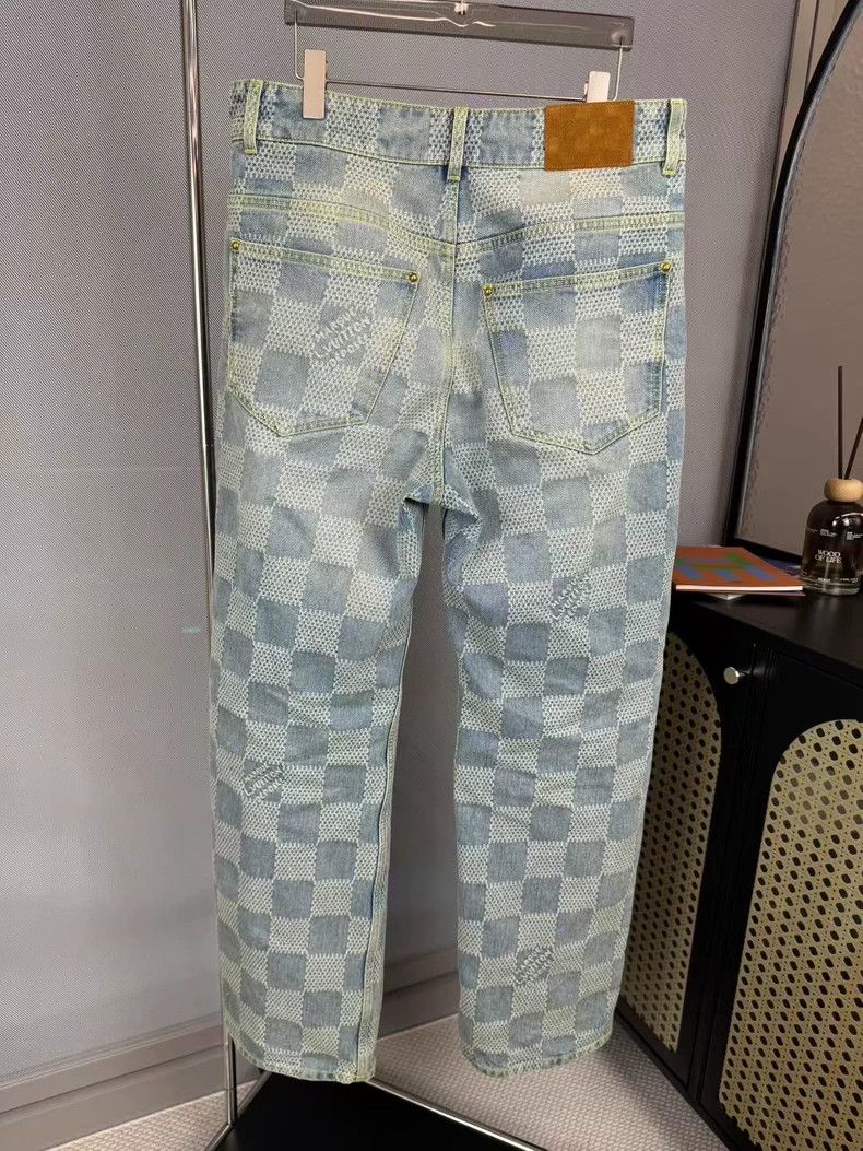 Louis Vuitton Louis Vuitton Blue Checkerboard Jeans Size US 32 / EU 48 - 2 Thumbnail